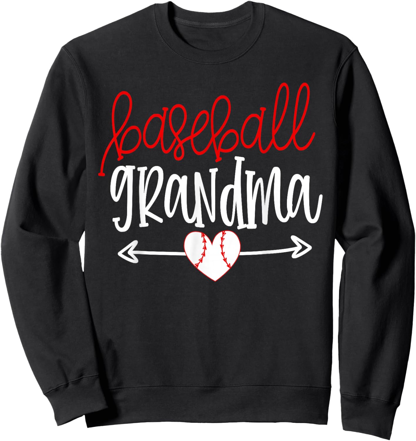 Baseball Grandma Shirt from Grandson Arrow Cute Heart Game Sweatshirt - Sweatshirt | Black