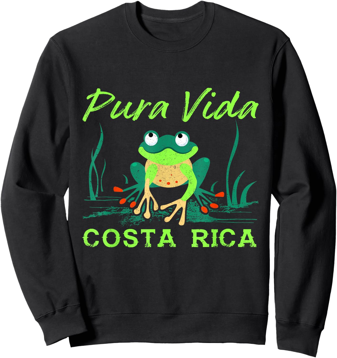 Costa Rica Rain Forest Tree Frog Pura Vida Costa Rica Sweatshirt - Sweatshirt | Black
