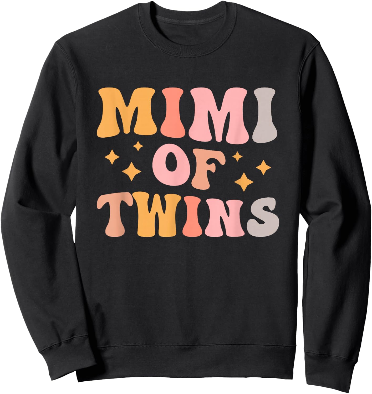 Mimi Of Twins Groovy Twin Mimi Grandma Sweatshirt - Sweatshirt | Black