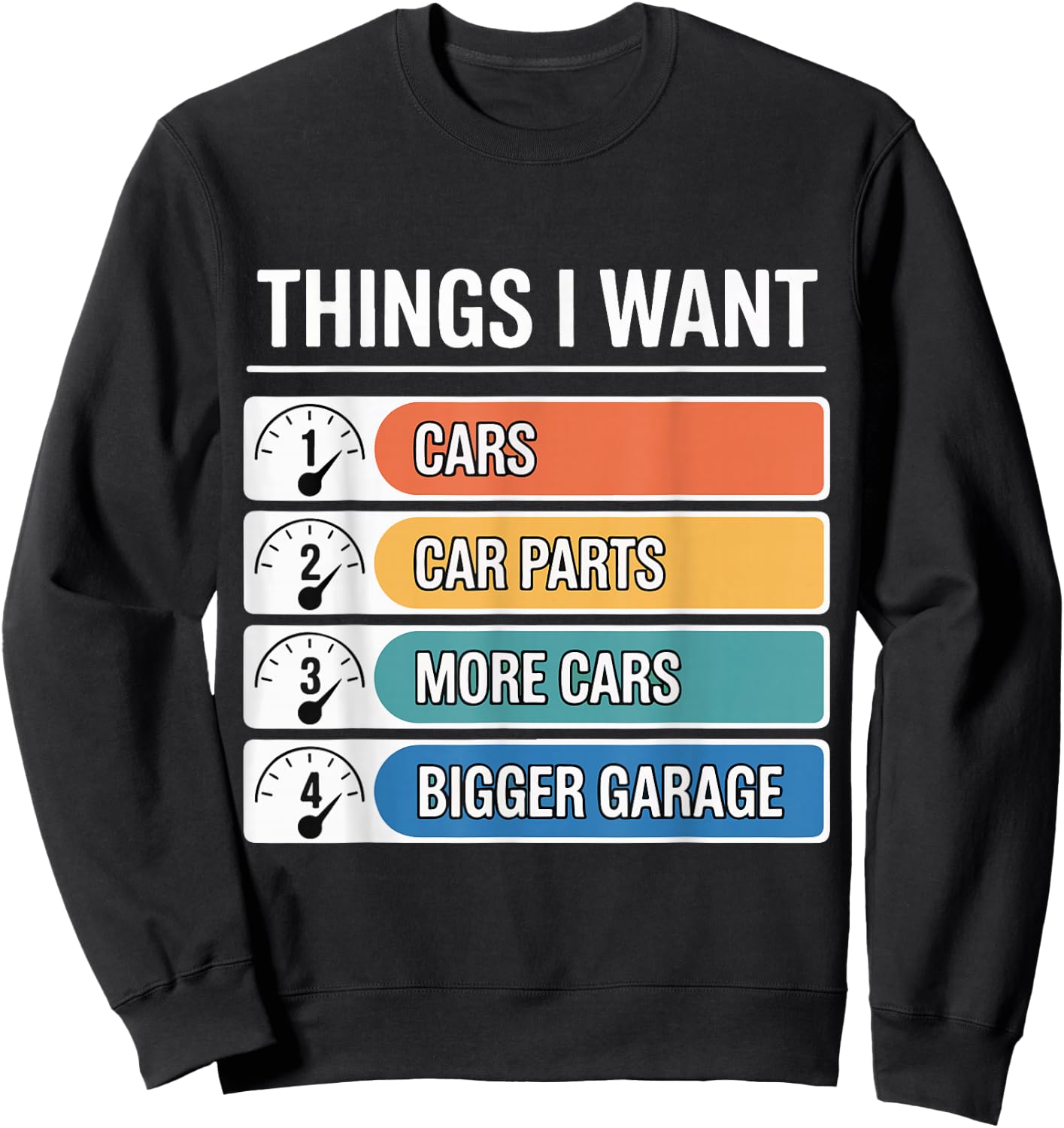 Things I Want Car Parts Auto Mechanic Engine Garage Sweatshirt - Sweatshirt | Black
