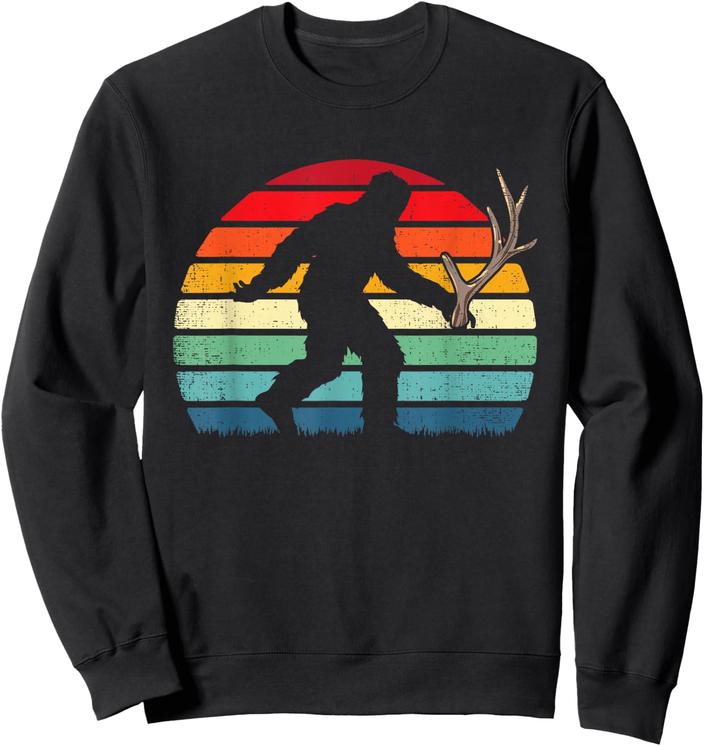 Elk Deer Antler Shed Hunting Bigfoot Sasquatch Hunter Gift Sweatshirt - Sweatshirt | Black