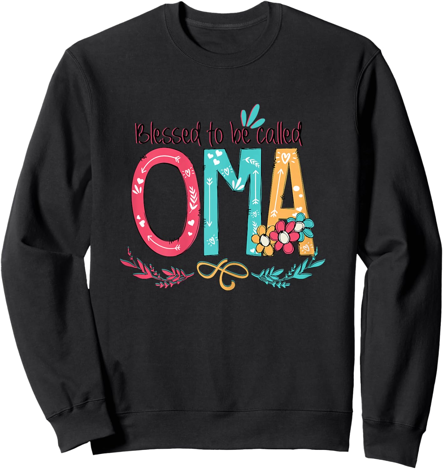 Blessed to be called Oma Colorful gifts-Grandma Sweatshirt - Sweatshirt | Black