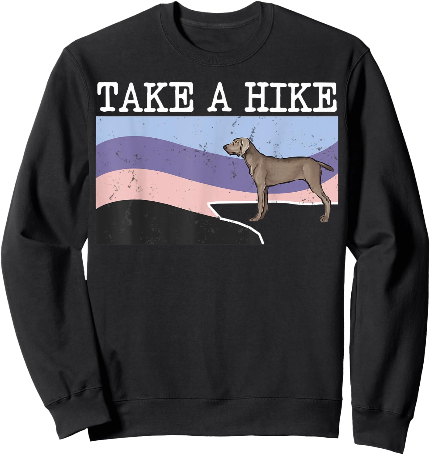 Take A Hike Pointer Funny Graphic Hiking Sweatshirt - Sweatshirt | Black