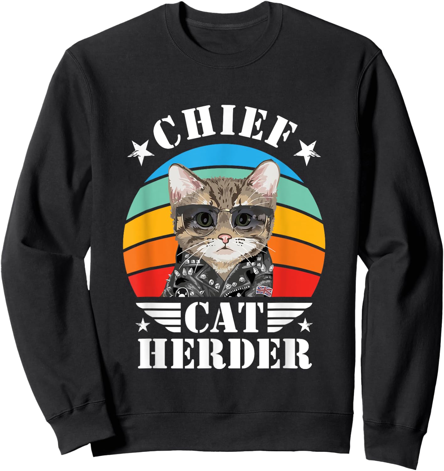 Chief Cat Herder Funny Cat Queen Cat Family Kitten Lover Sweatshirt - Sweatshirt | Black