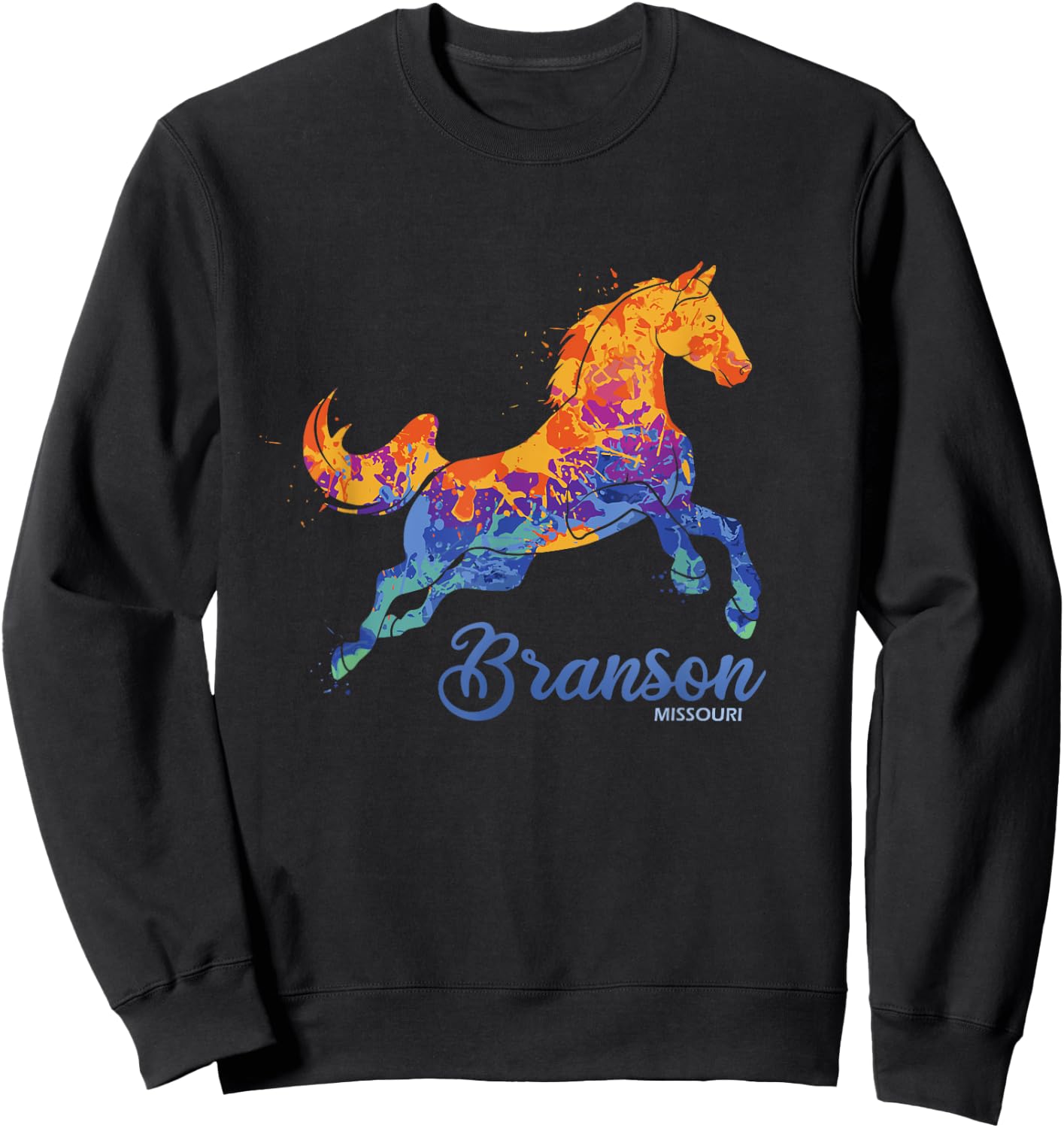 Branson Missouri Horse Vacation Souvenir Sweatshirt - Sweatshirt | Black