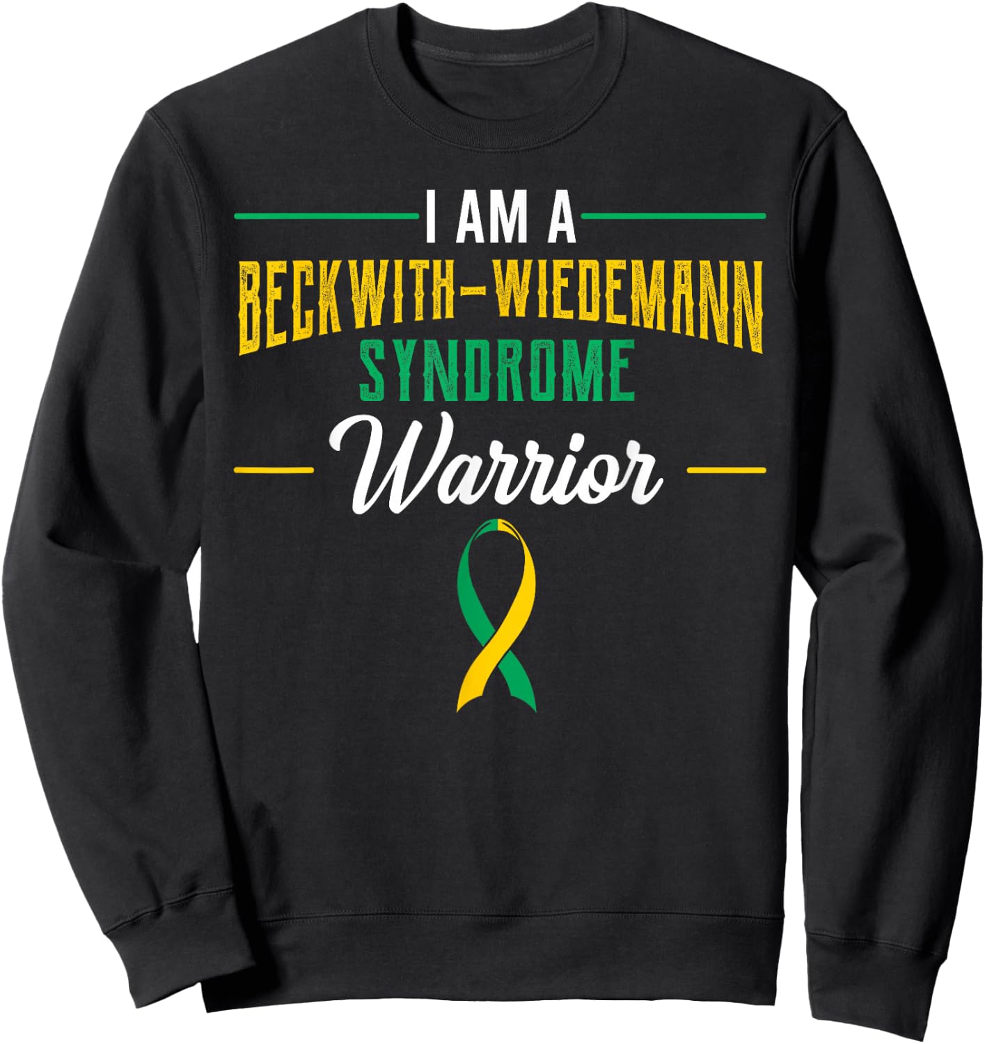 Beckwith–Wiedemann Syndrome Awareness Ribbon BWS Warrior Sweatshirt - Sweatshirt | Black