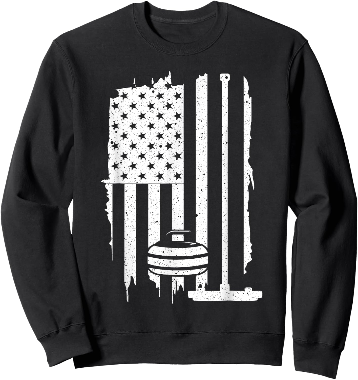 Funny Curling Gift Women Curling Players USA Team Sweatshirt - Sweatshirt | Black