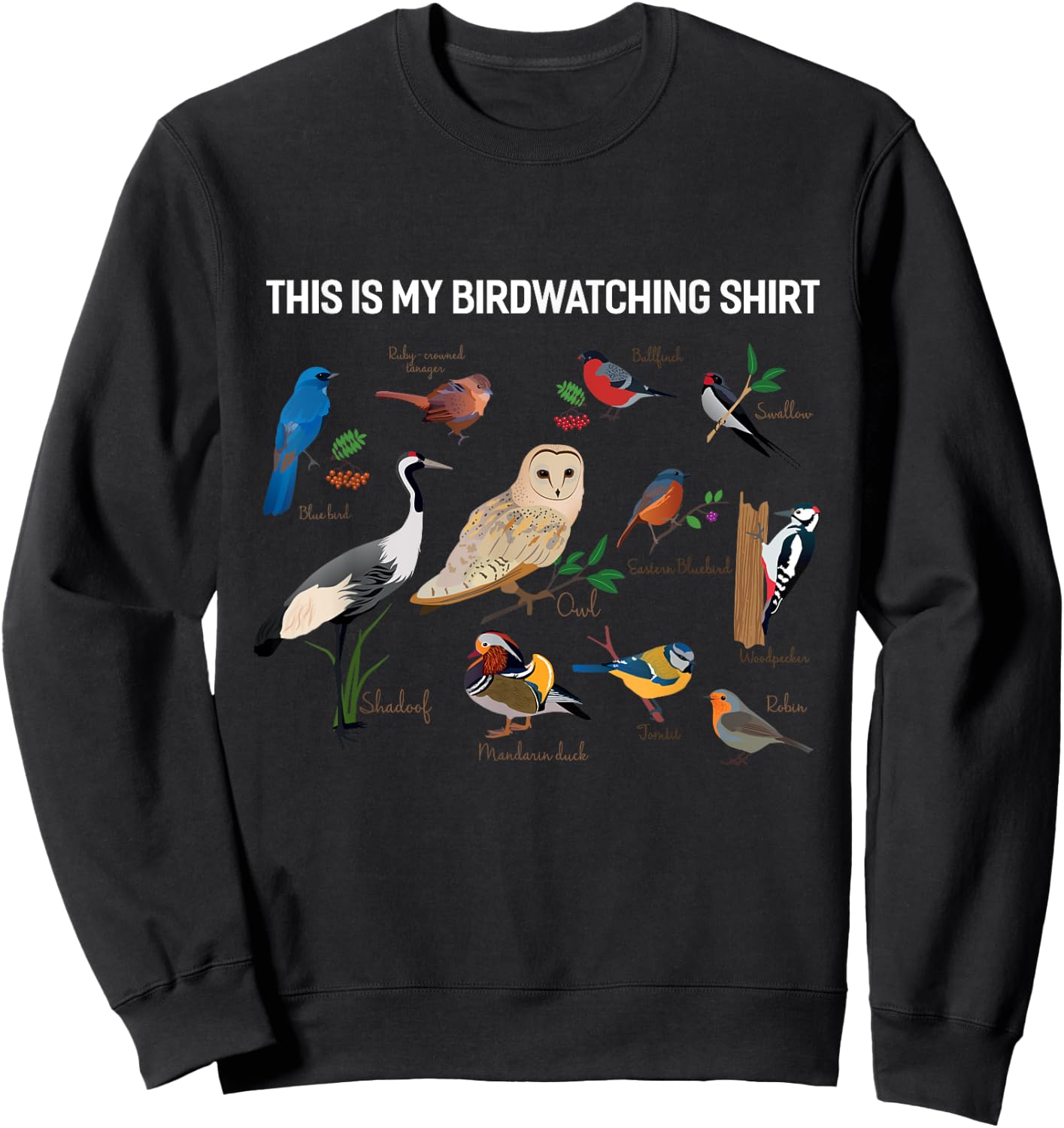 This Is My Birdwatching Shirt Bird Watcher Sweatshirt - Sweatshirt | Black