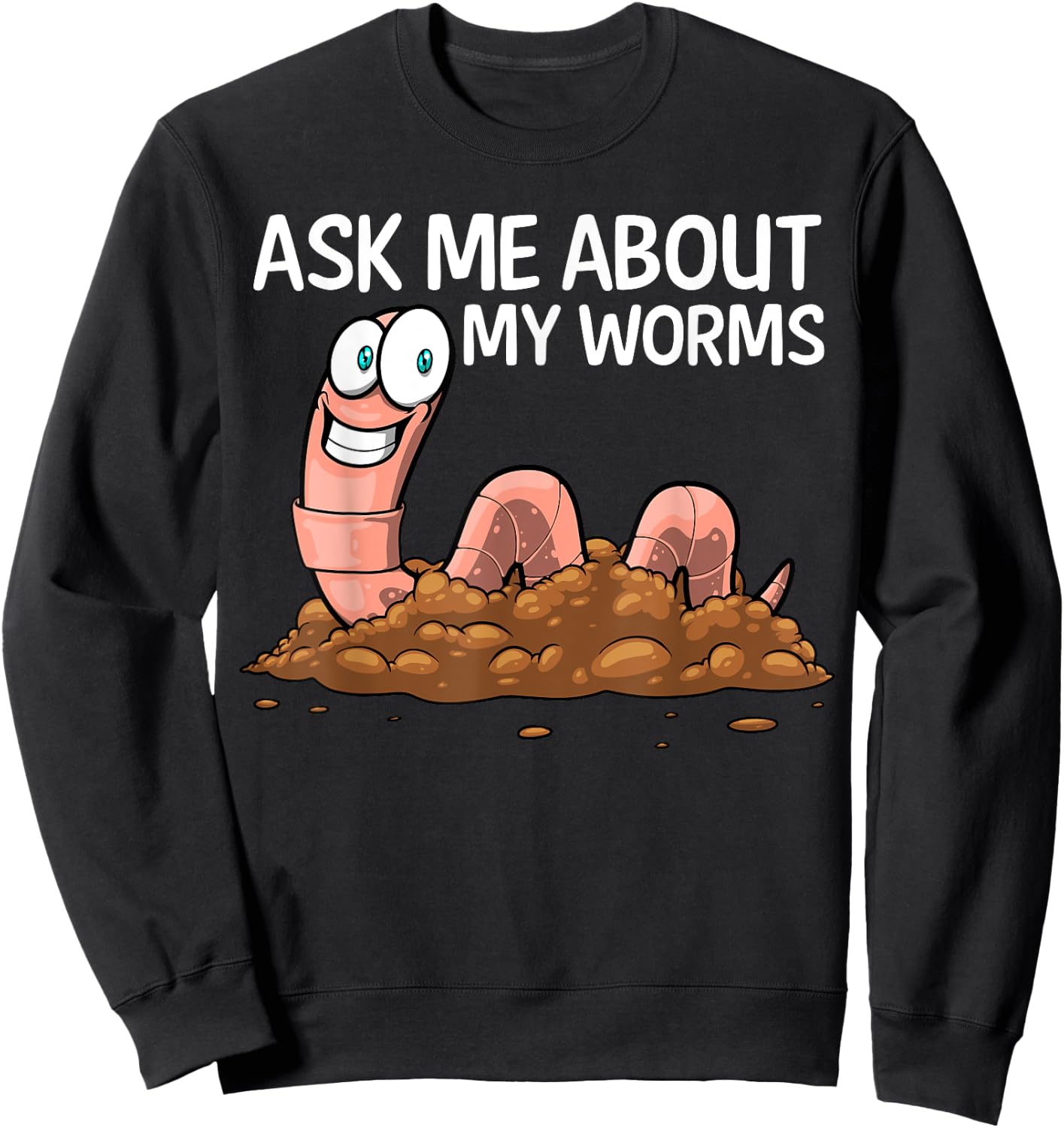 Funny Worm Art Women Worm Farming Composting Casting Sweatshirt - Sweatshirt | Black