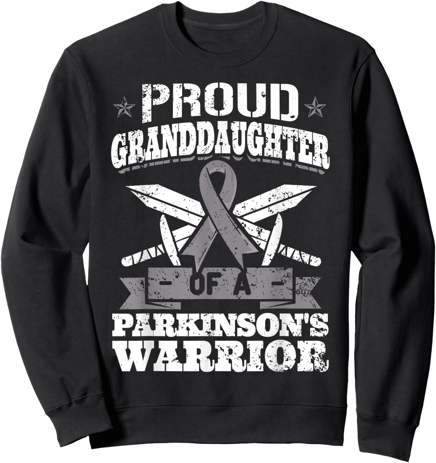 Proud Granddaughter Of A Parkinson's Warrior PD Awareness Sweatshirt - Sweatshirt | Black