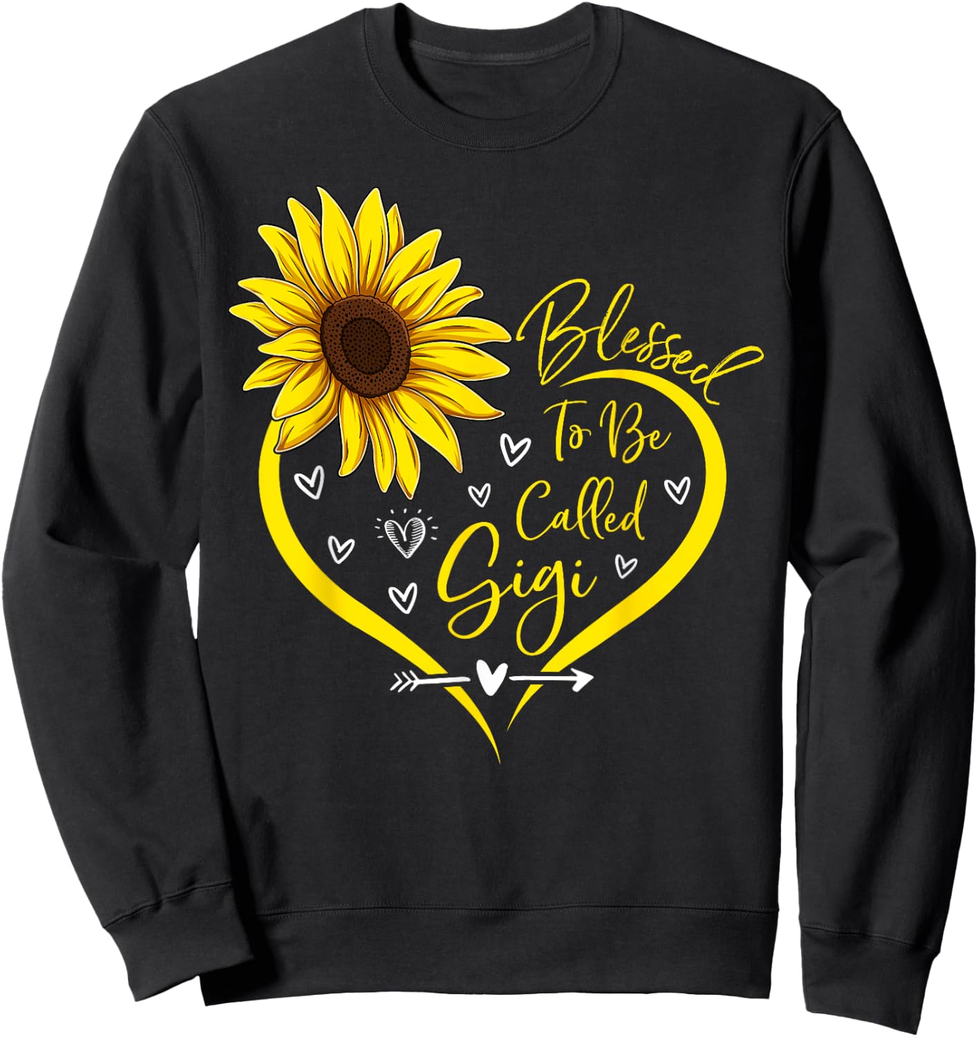 Blessed To Be Called Gigi Cute Grandma Mother's Day Heart Sweatshirt - Sweatshirt | Black