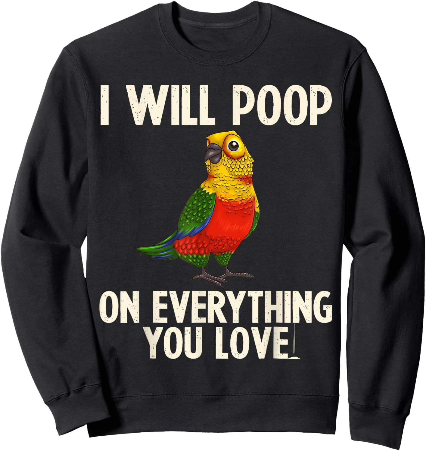 Funny Jenday Conure Design Parrot Lovers Men Women Pet Birds Sweatshirt - Sweatshirt | Black