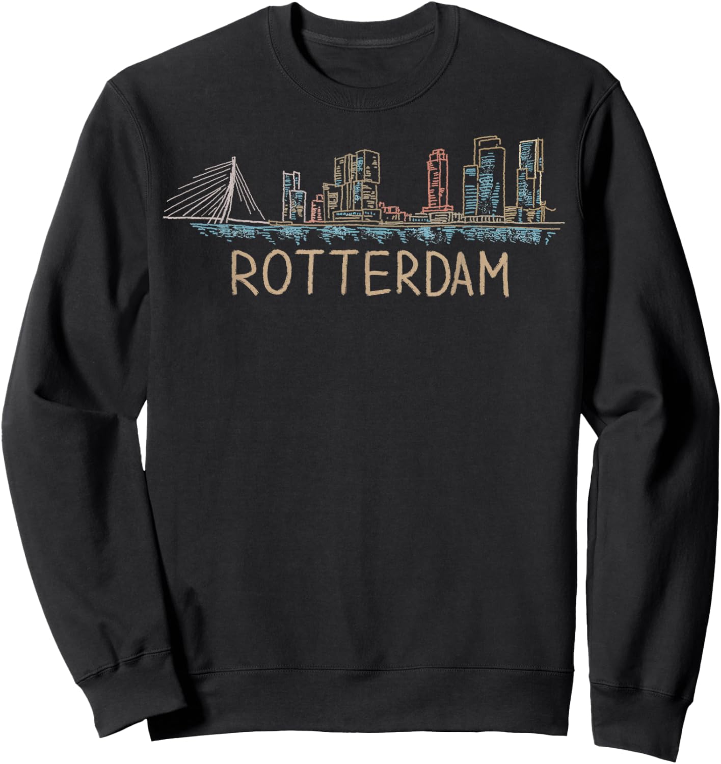 Rotterdam Netherlands Art Gift Men Women Sweatshirt - Sweatshirt | Black