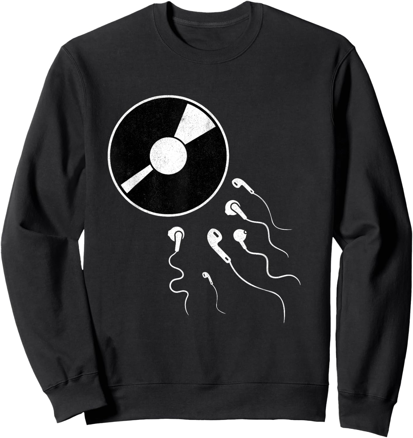 I Love Vinyl Records Funny Headphone LP Collector DJ Sweatshirt - Sweatshirt | Black