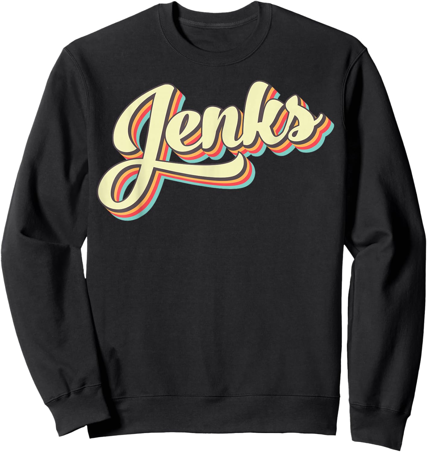 Jenks Retro Art Baseball Font Vintage Sweatshirt - Sweatshirt | Black