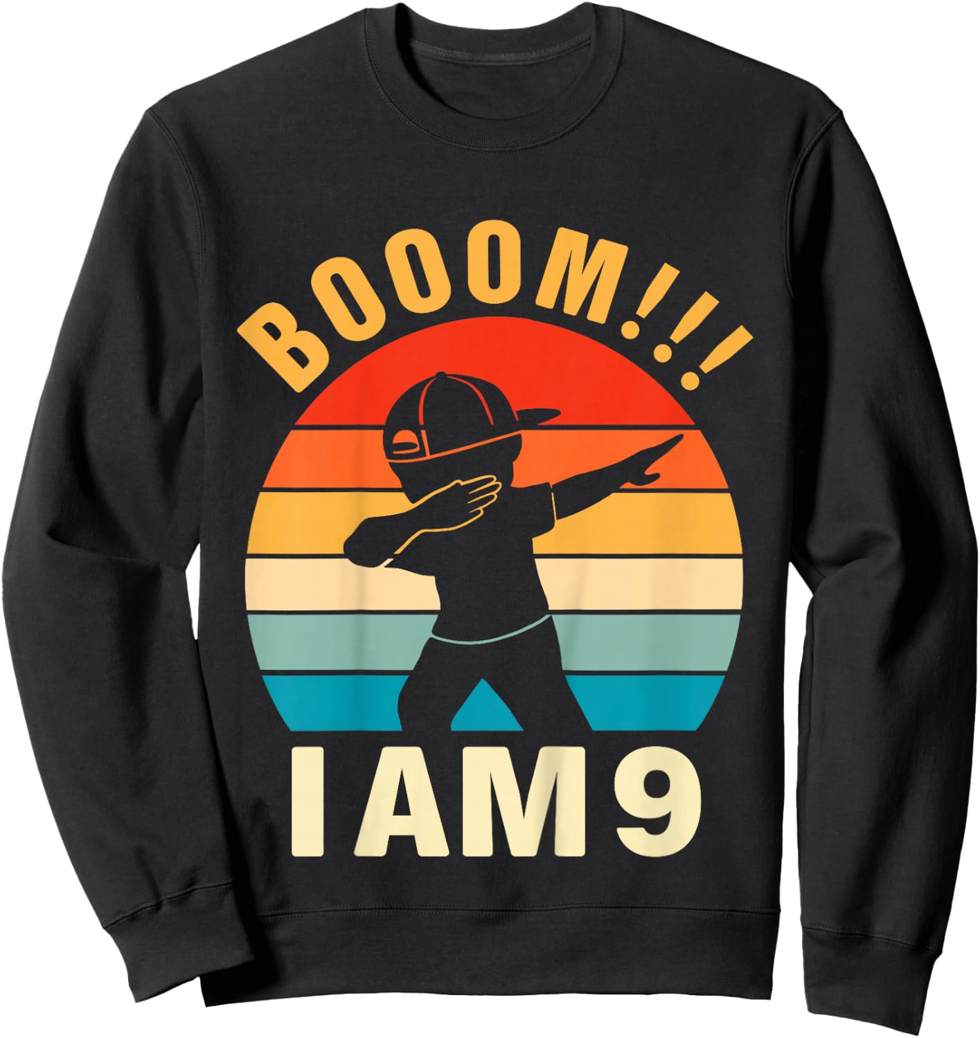Kids Dabbing Birthday Shirt 9 Years Old 9th Birthday Outfit Boys Sweatshirt - Sweatshirt | Black