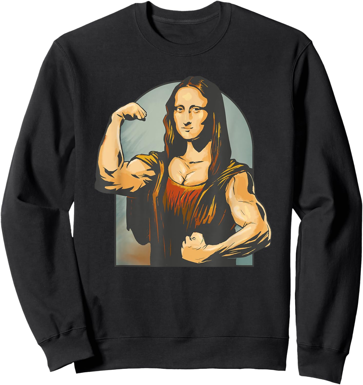 Lifting Mona Lisa Fitness Bodybuilding Sweatshirt - Sweatshirt | Black