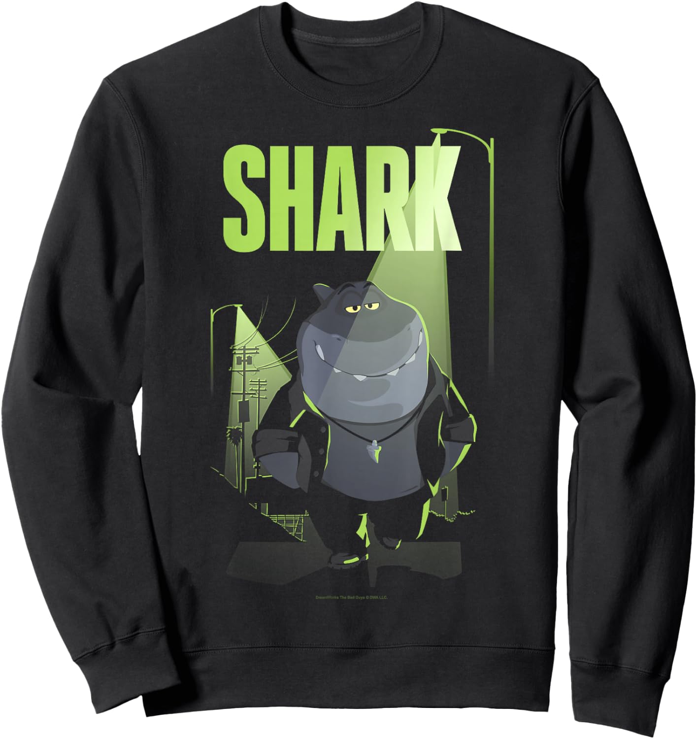 The Bad Guys Mr. Shark City Street Light Sweatshirt - Sweatshirt | Black