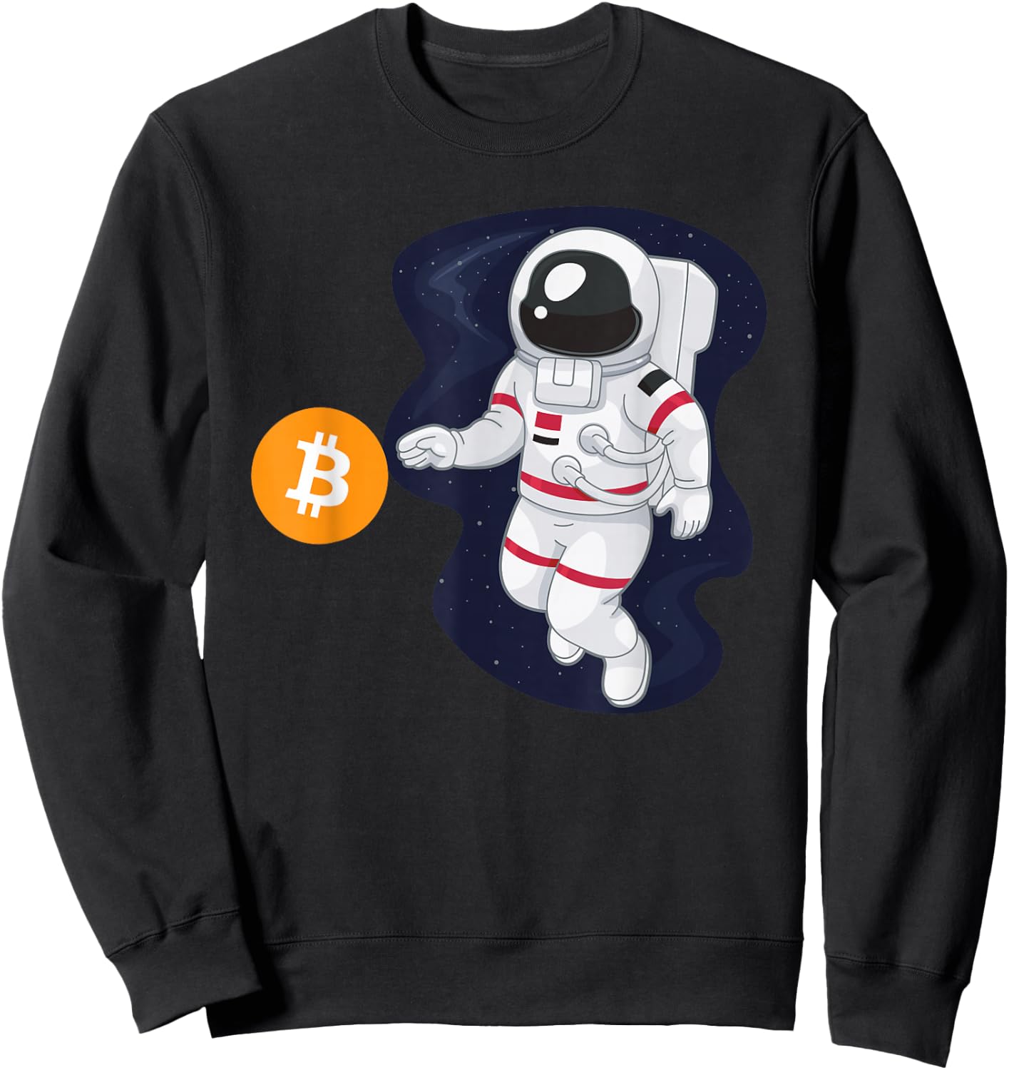Astronaut BTC To The Moon - Crypto Trader Bitcoin Investor Sweatshirt - Sweatshirt | Black