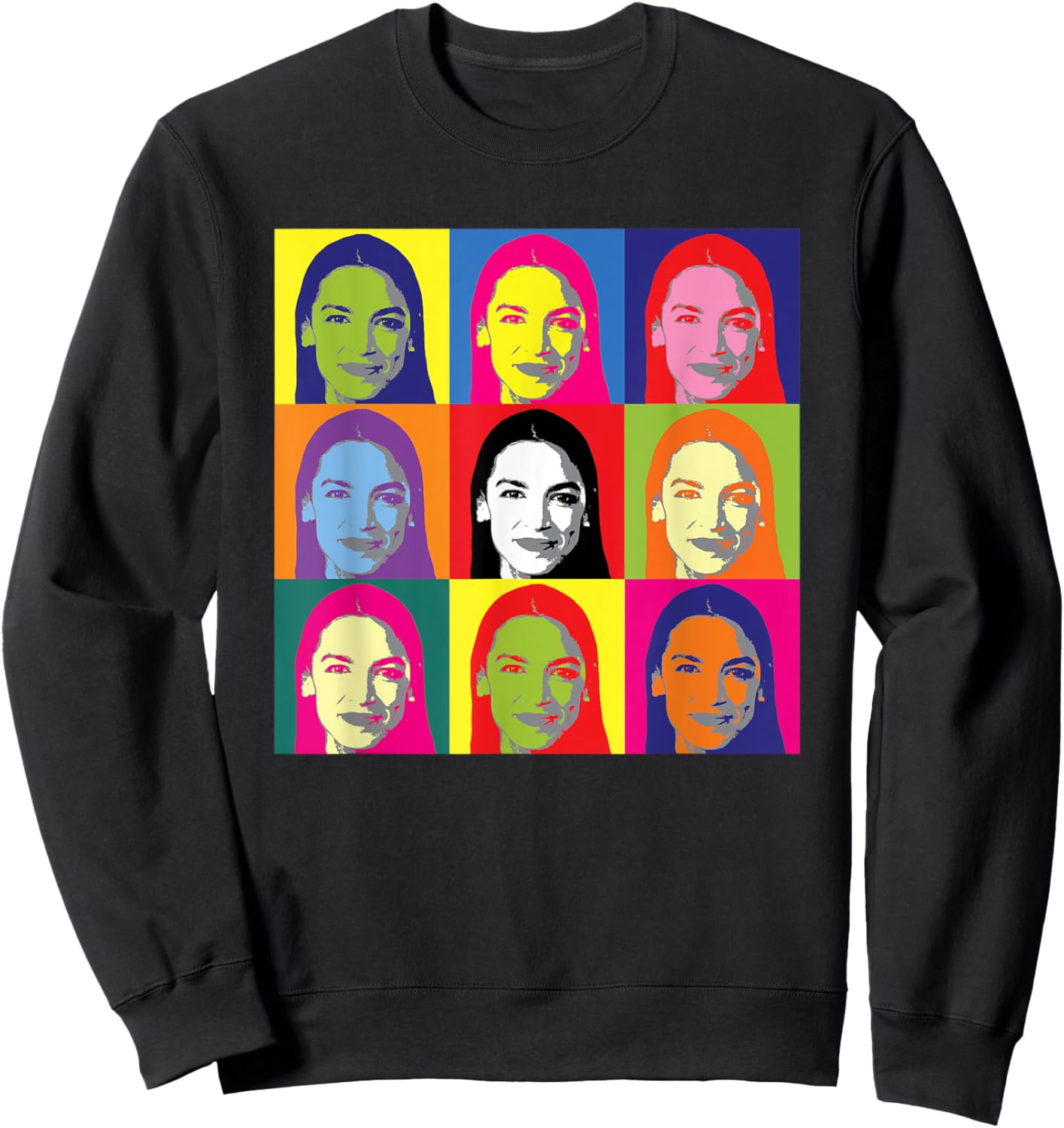 AOC Progressive Democrats Retro Vintage Pop Art Sweatshirt - Sweatshirt | Black