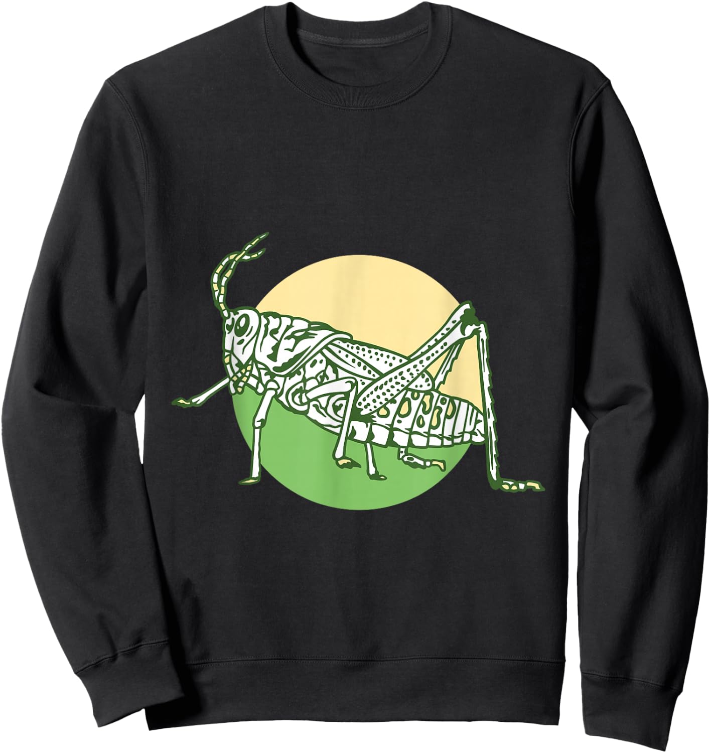 Grass Hopper On Green Background Cool Japanese Simple Sweatshirt - Sweatshirt | Black