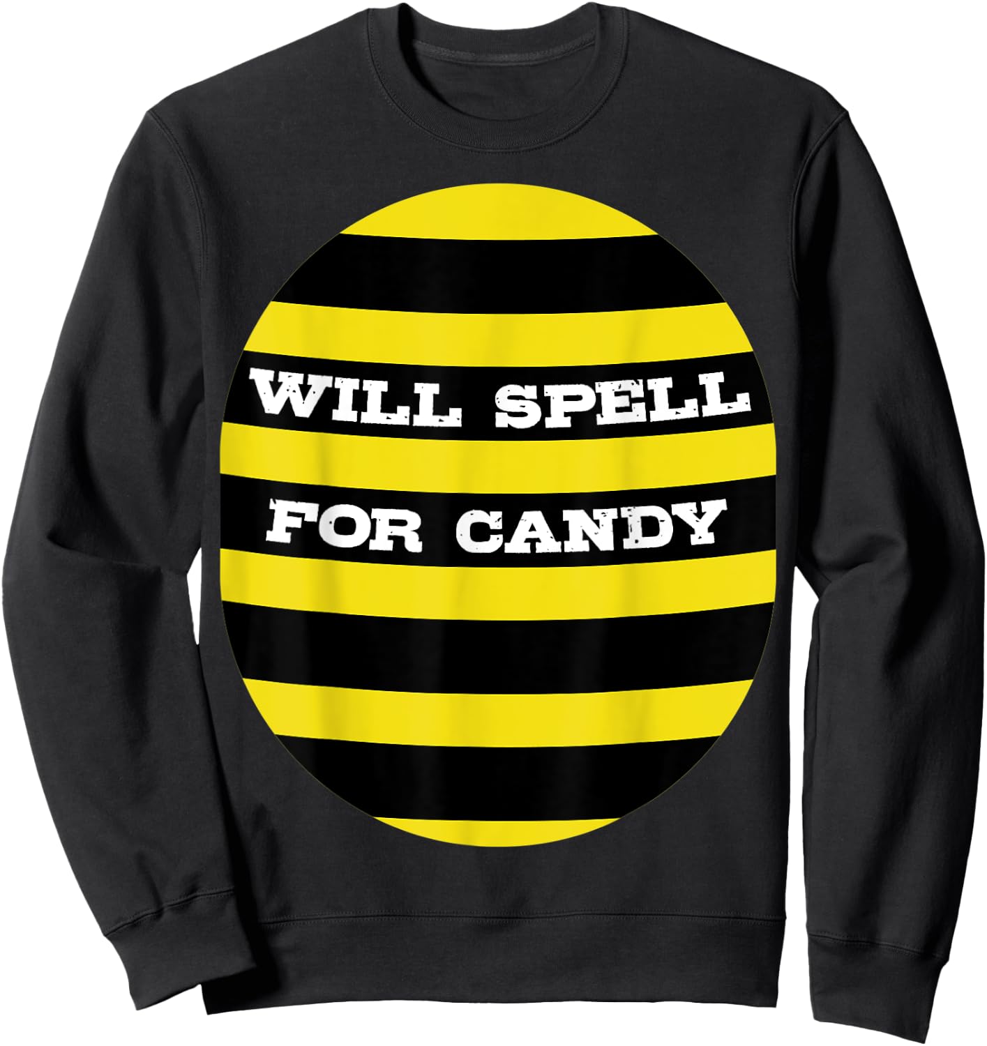 Kids Spelling Bee Halloween Costume "Will Spell For Candy" Sweatshirt - Sweatshirt | Black