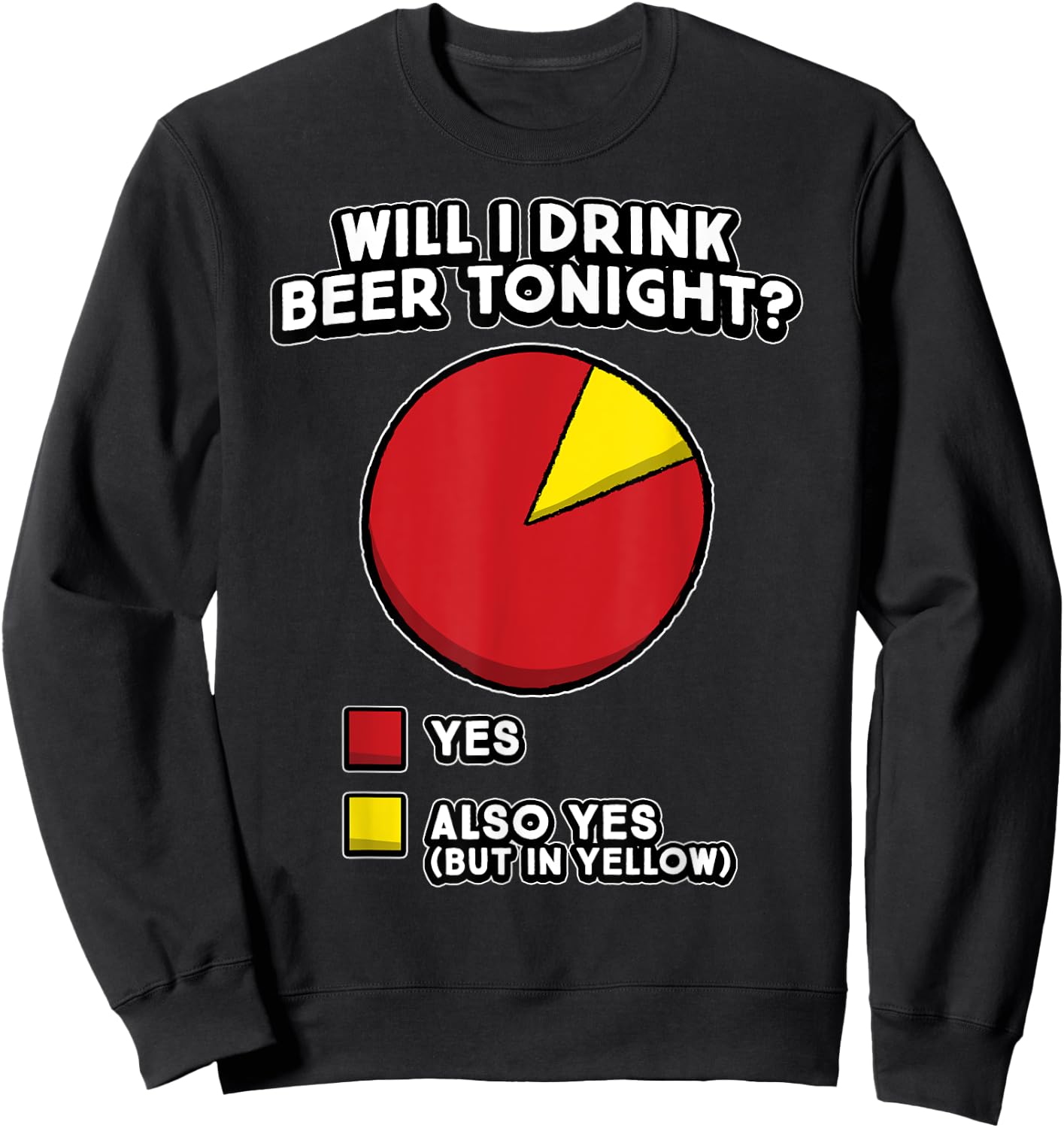 Funny Beer Drinker Quote - Will I Drink Beer Tonight? YES Sweatshirt - Sweatshirt | Black