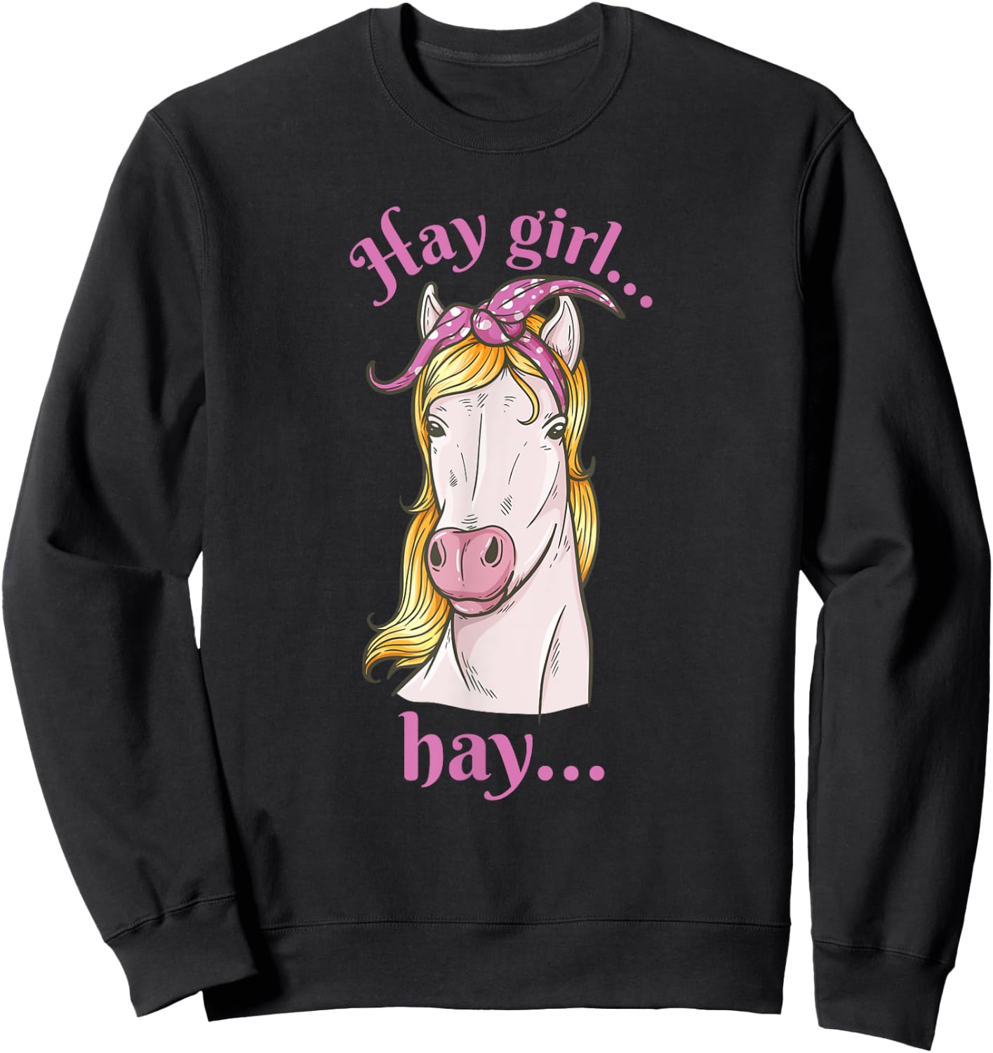 Hay girl... hay... - Hay and horse lover and rider Sweatshirt - Sweatshirt | Black