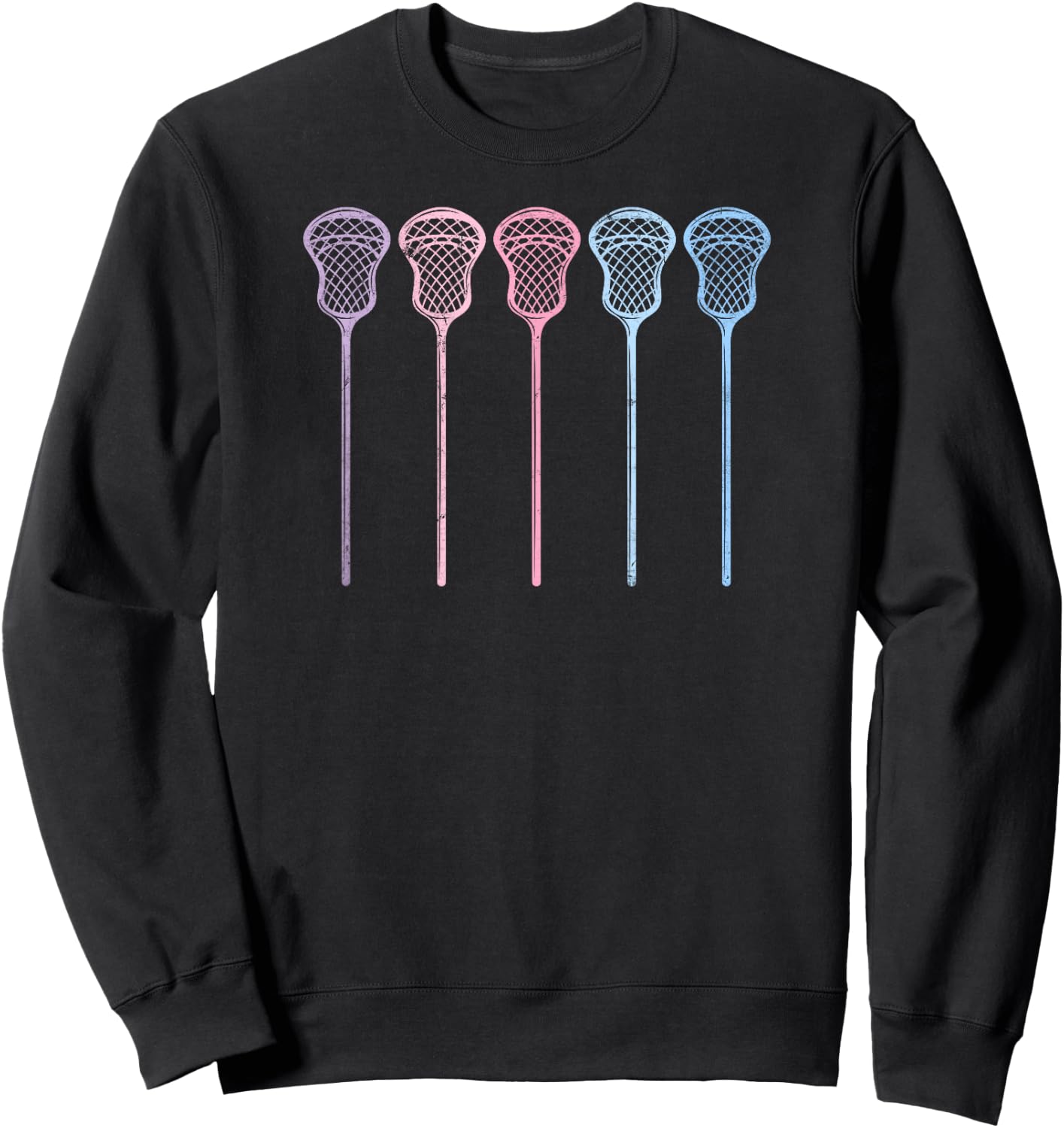 Lacrosse Lacrosse Sticks woman girls retro Sweatshirt - Sweatshirt | Black