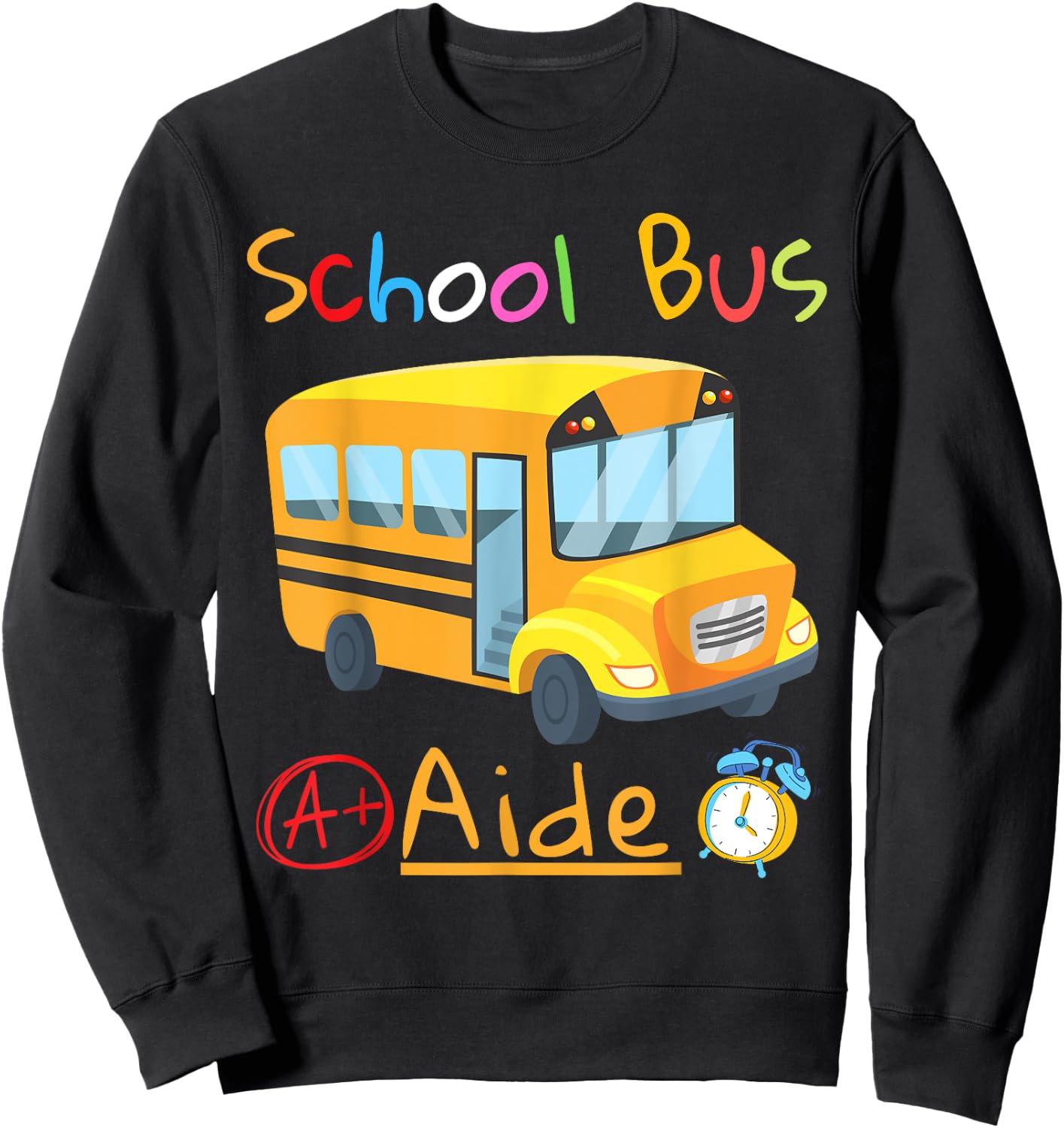 School Bus Aide Squad Back to School Matching Group Sweatshirt - Sweatshirt | Black