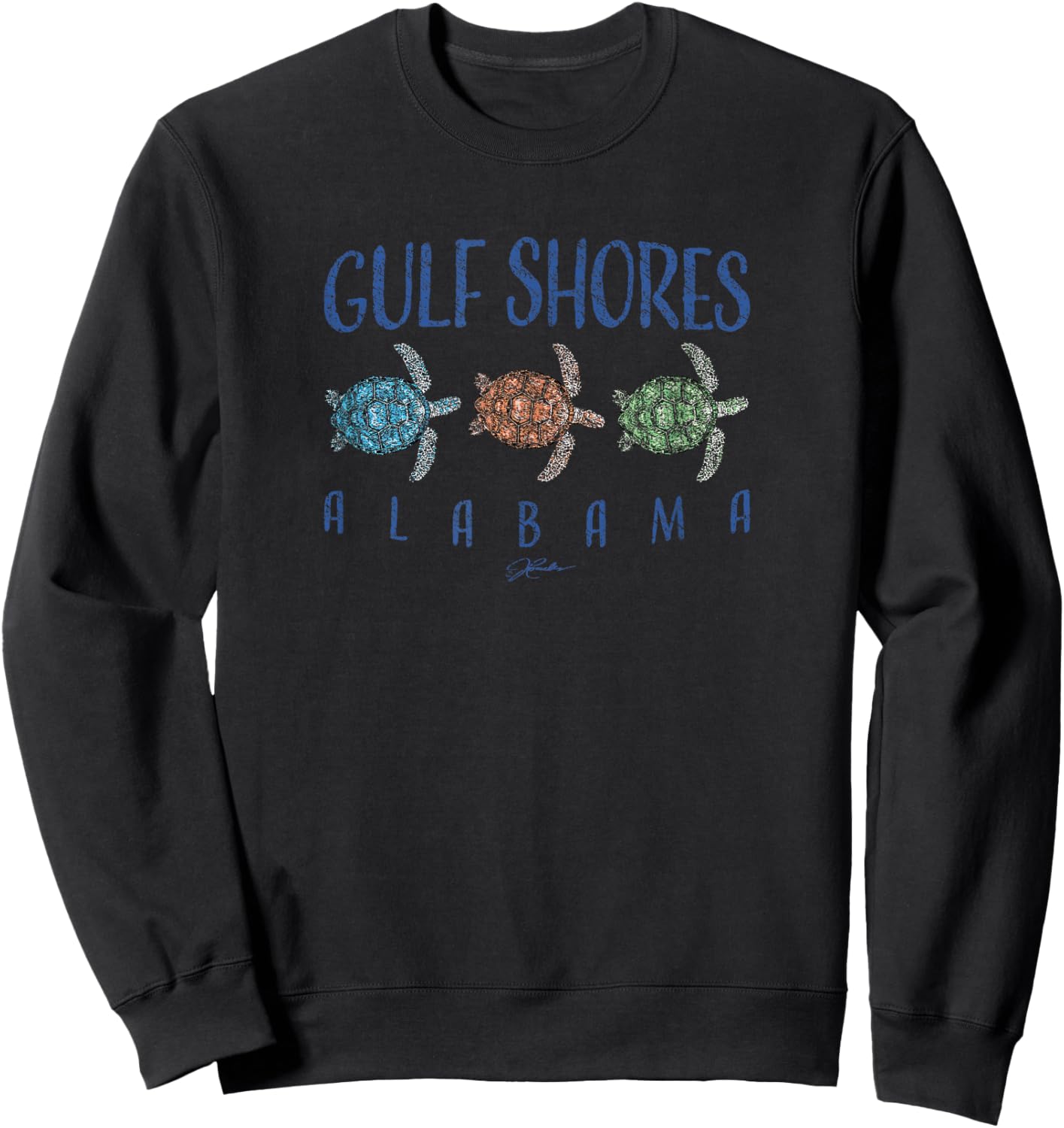 JCombs: Gulf Shores, AL, Three Sea Turtles Sweatshirt - Sweatshirt | Black