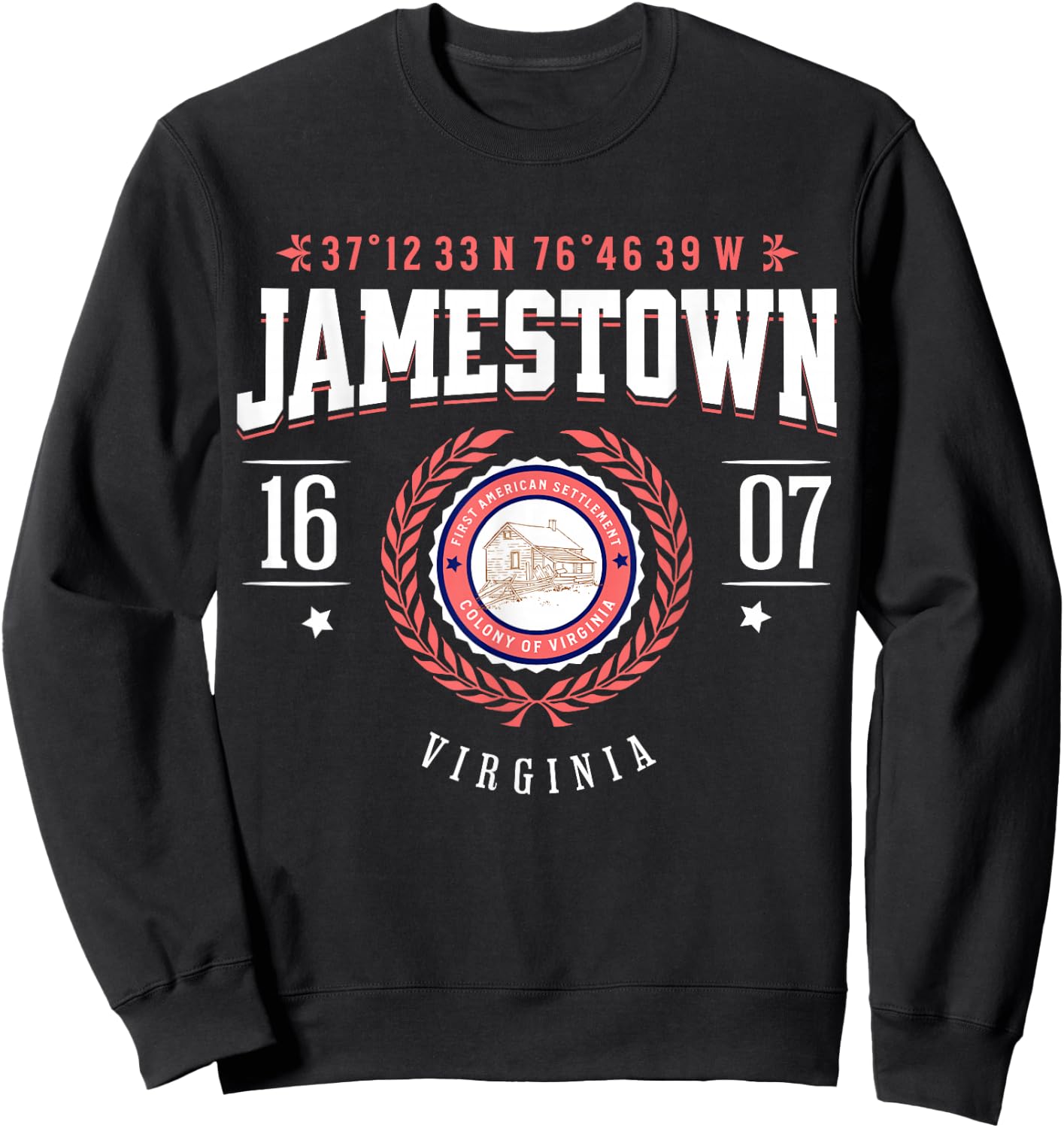 Jamestown Virginia Colony Rustic Souvenir Revolutionary War Sweatshirt - Sweatshirt | Black