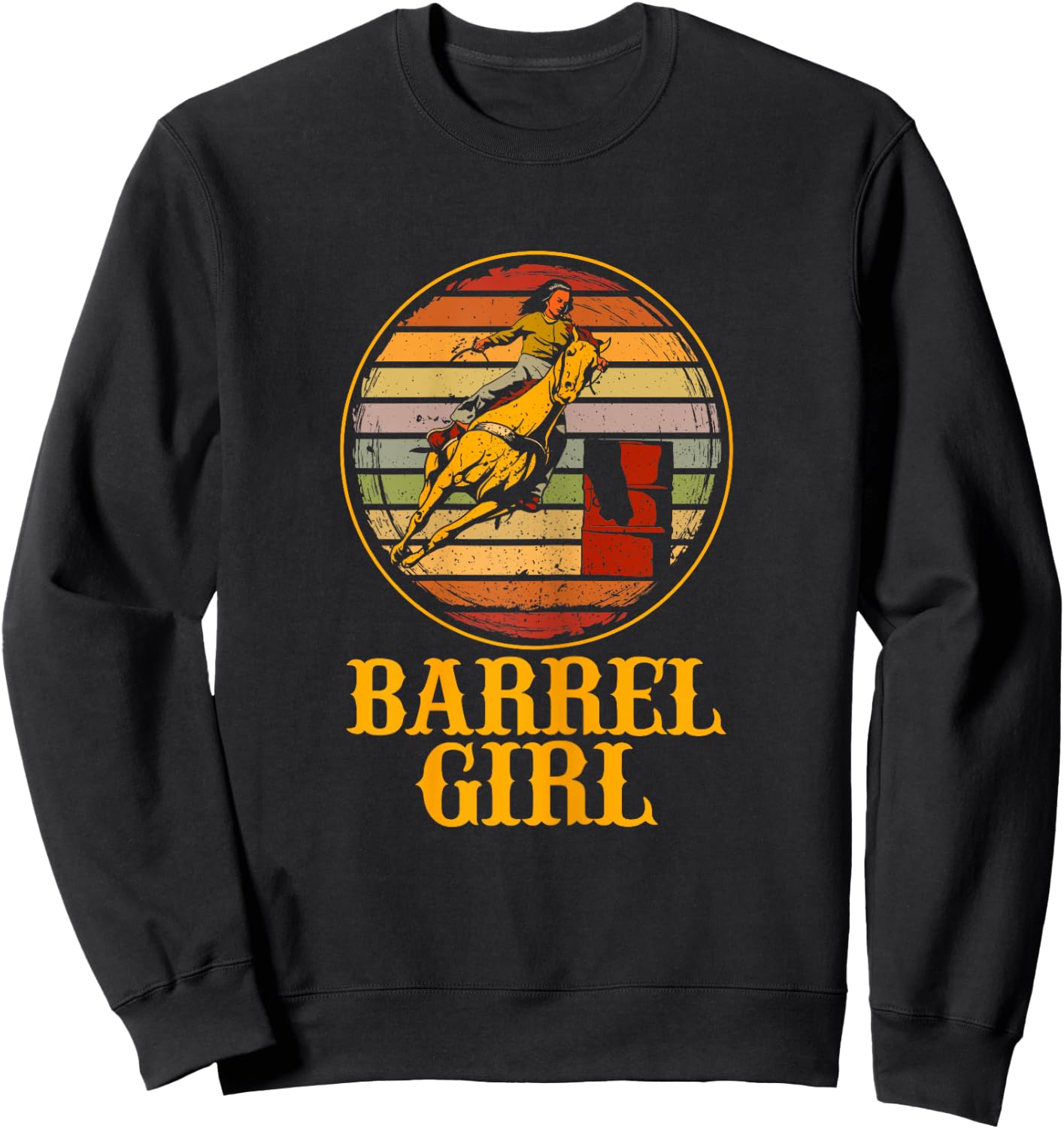 Arrel Racing Horse Riding Texas Rodeo Barrel Girl Sweatshirt - Sweatshirt | Black
