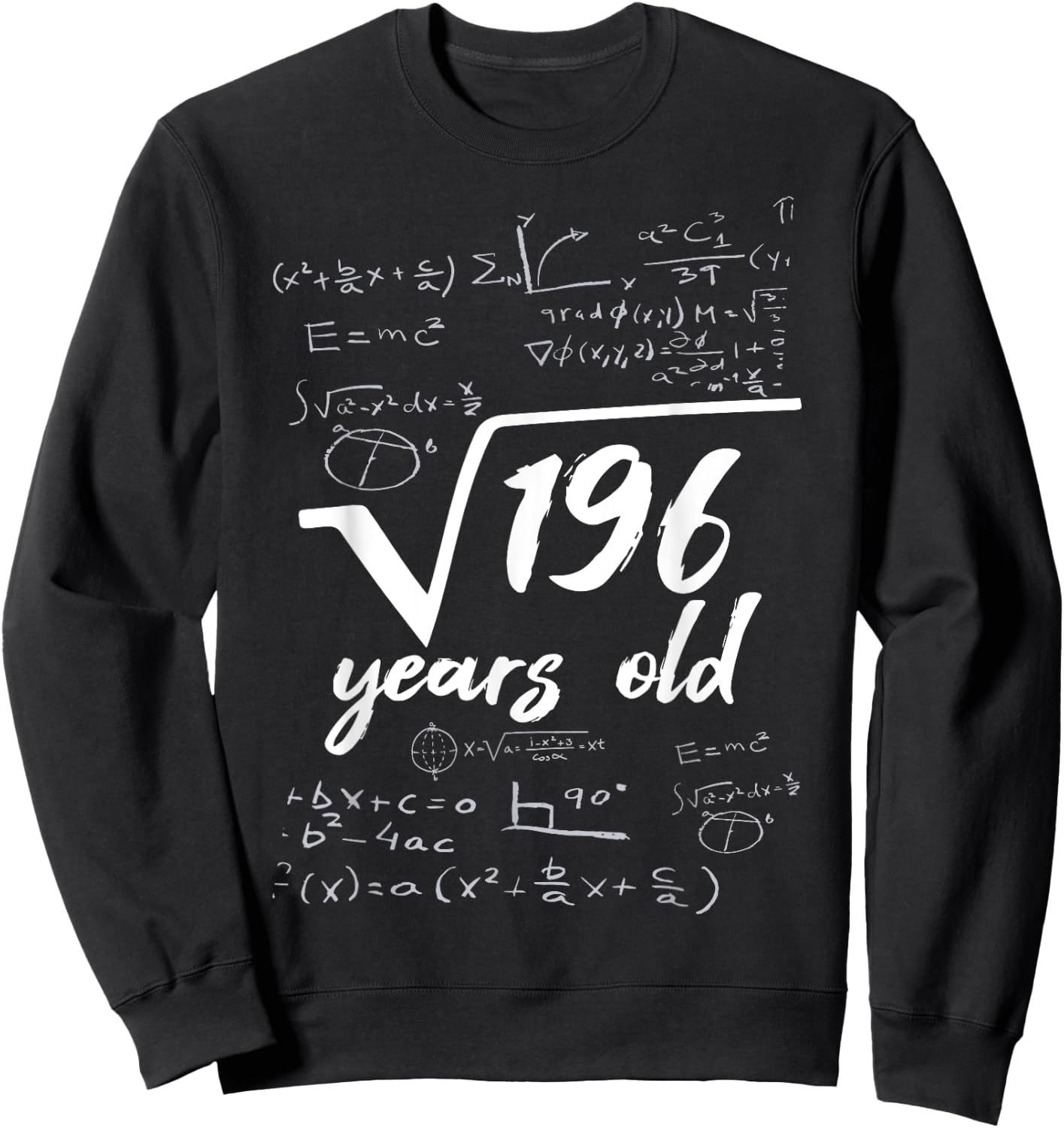 Square Root 196 = 14 Years Old - Birthday Gift Sweatshirt - Sweatshirt | Black