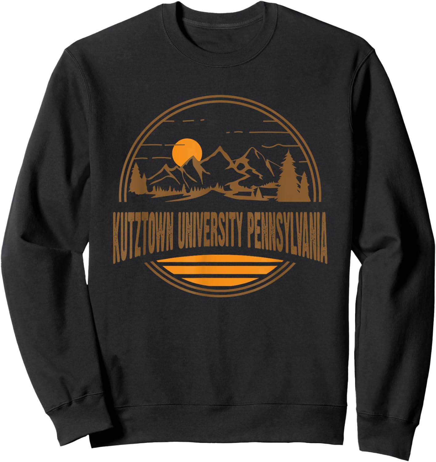 Vintage Kutztown University Pennsylvania Mountain Print Sweatshirt - Sweatshirt | Black