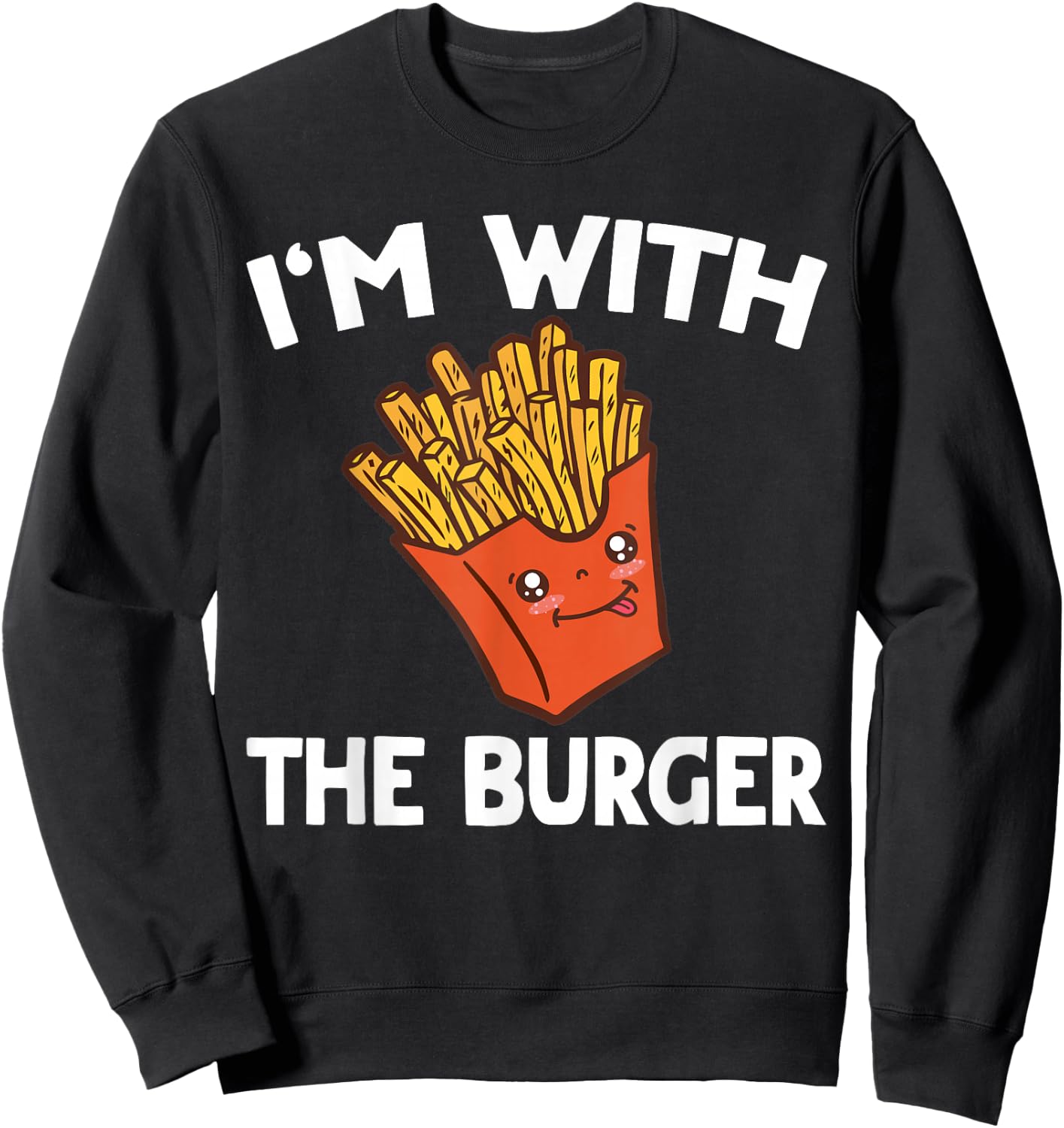 Burger & Fries Matching His & Hers Couples Sweatshirt - Sweatshirt | Black