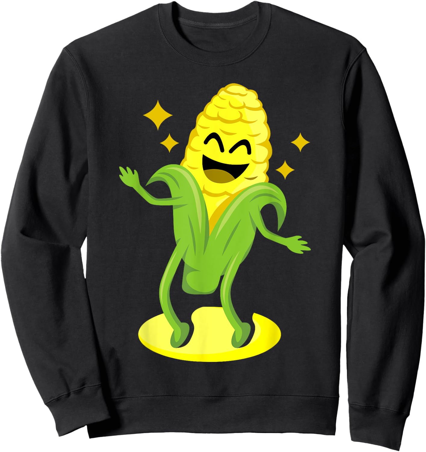 Cool Corn Art Men Women Farmer Dancing Corn On Cob Farming Sweatshirt - Sweatshirt | Black