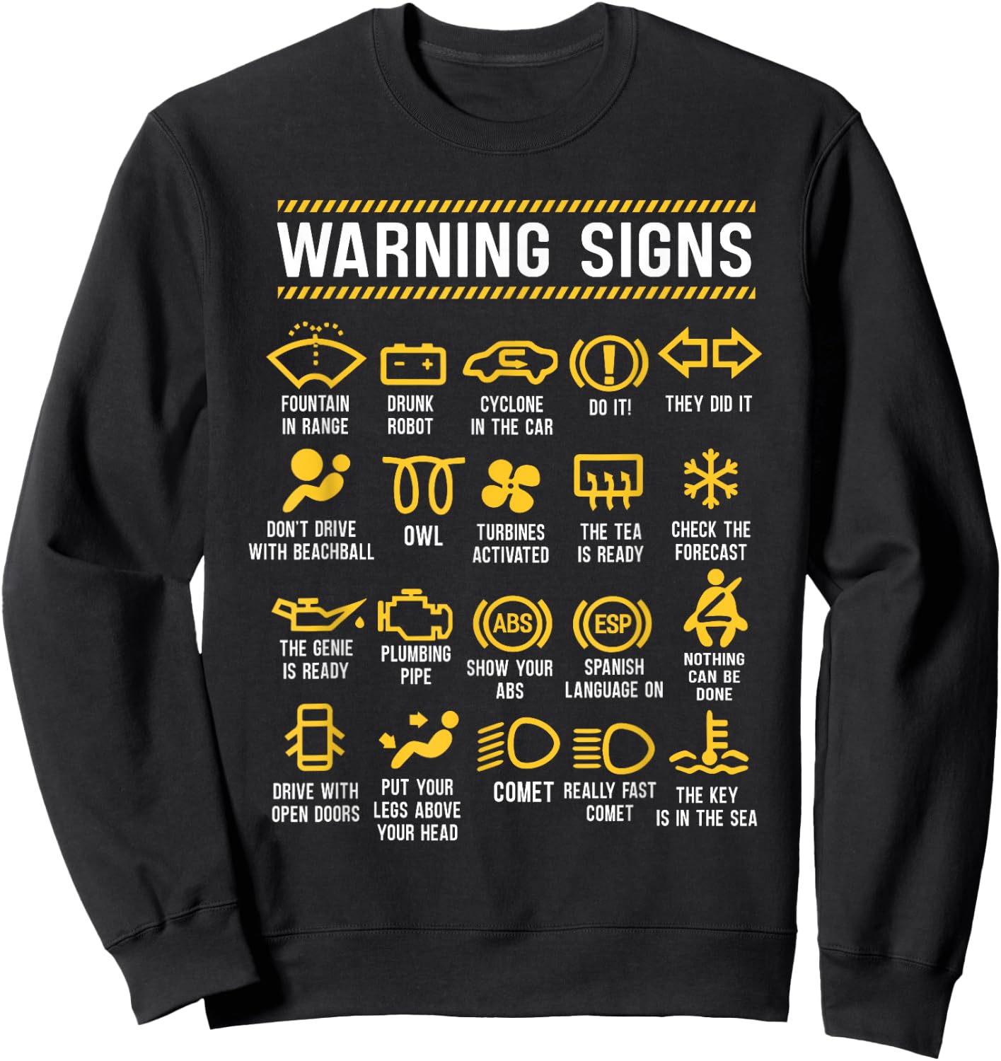 Warning Signs 101 Funny Car Mechanic Sweatshirt - Sweatshirt | Black