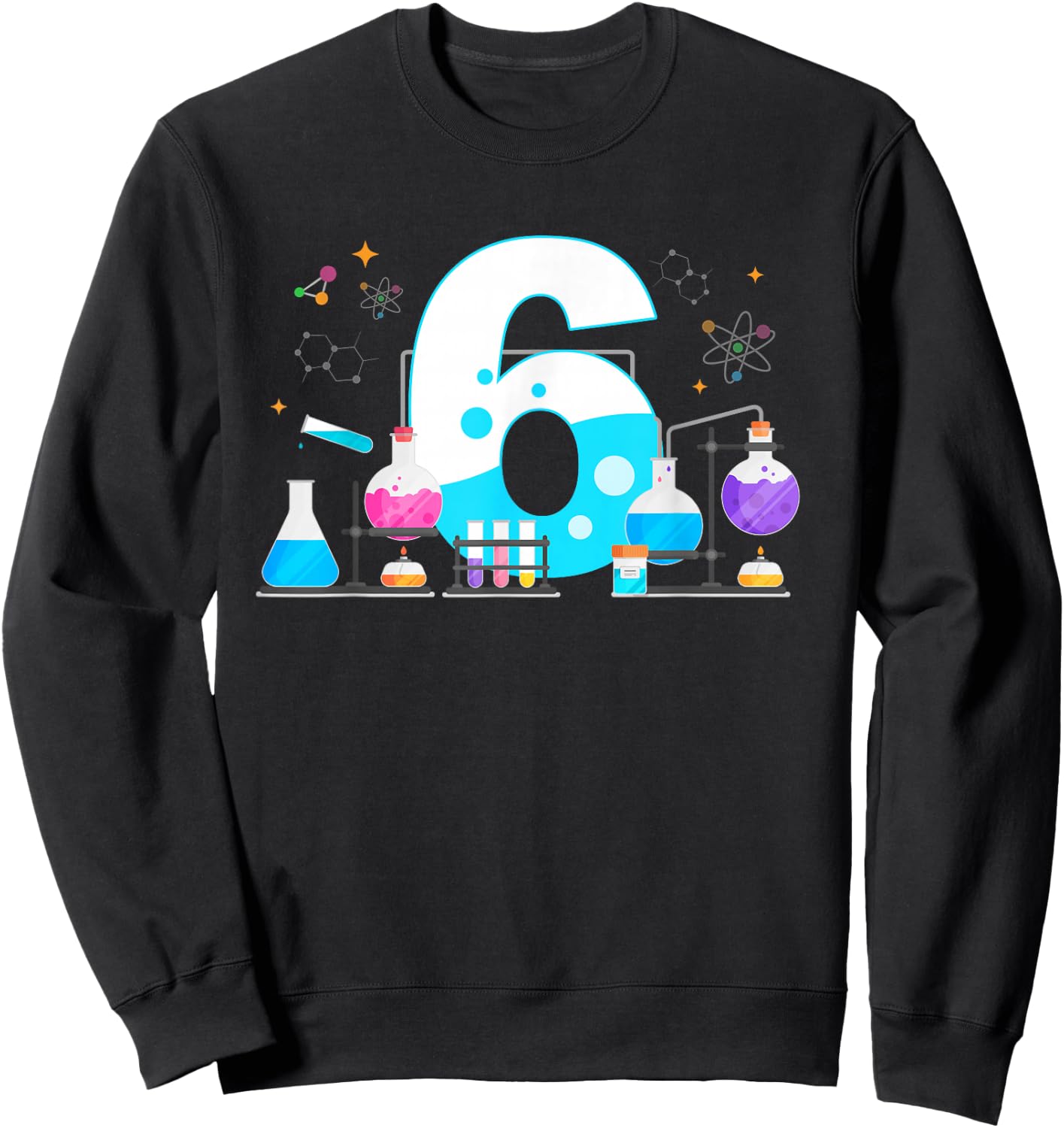 6 Year Old Kids Scientist 6th Birthday Kids Science Sweatshirt - Sweatshirt | Black