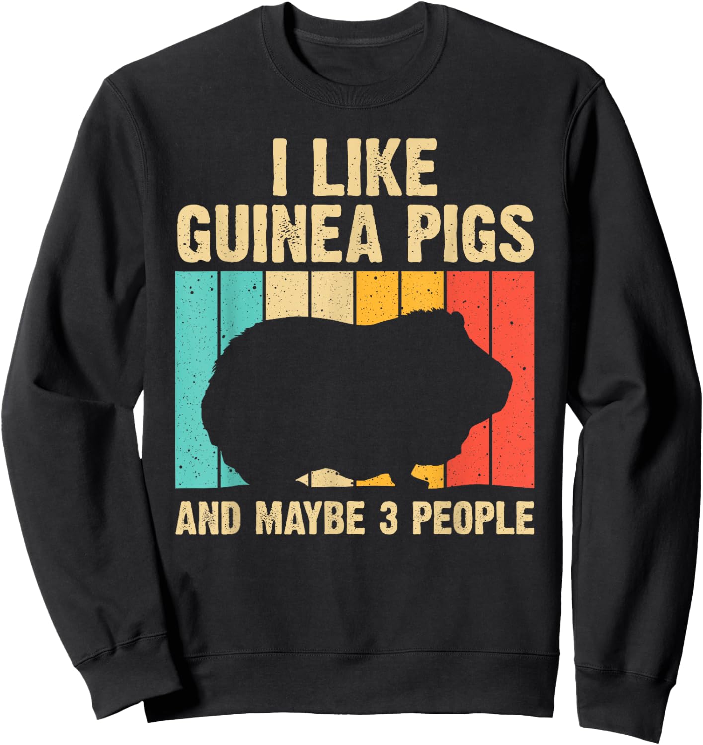 Funny Guinea Pig Design Women Kids Guinea Pig Lovers Sweatshirt - Sweatshirt | Black