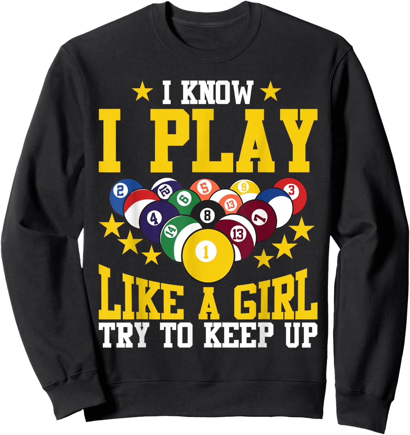 Funny Billiards Design For Girl Women Billiards Pool Player Sweatshirt - Sweatshirt | Black