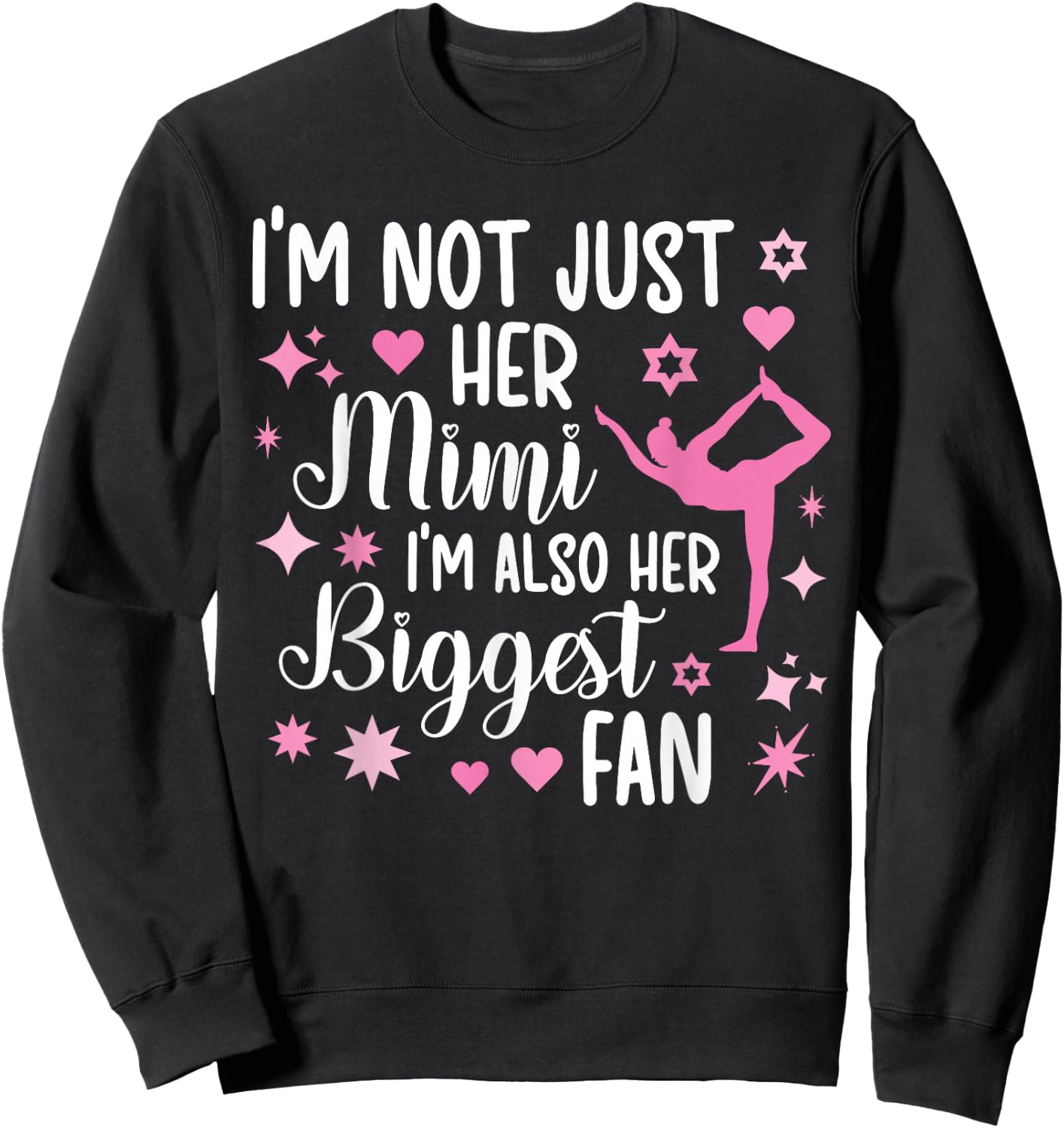 Her Biggest Fan Gymnastics Mimi Of A Gymnast Mimi Grandma Sweatshirt - Sweatshirt | Black
