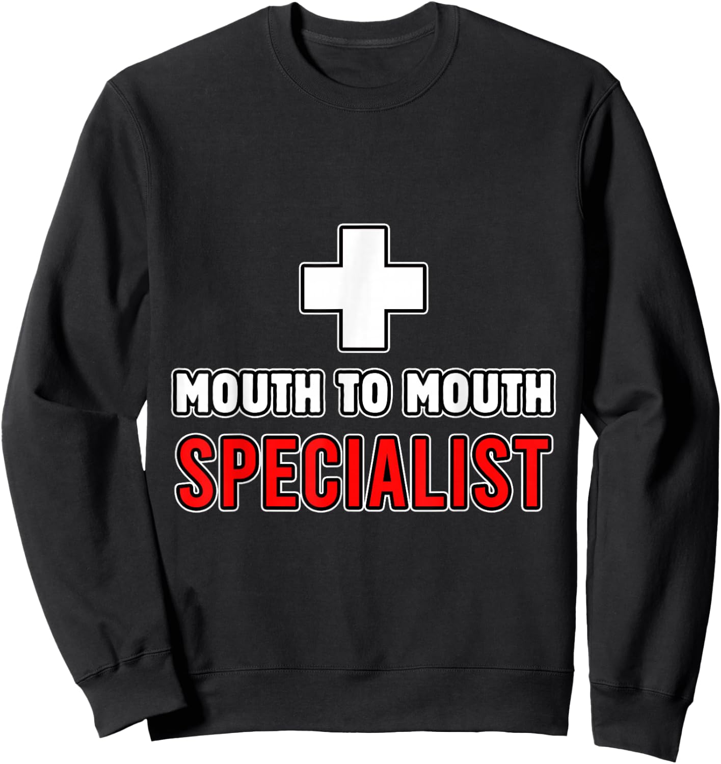Mouth To Mouth Specialist Lifeguards Seashore Marine Police Sweatshirt - Sweatshirt | Black
