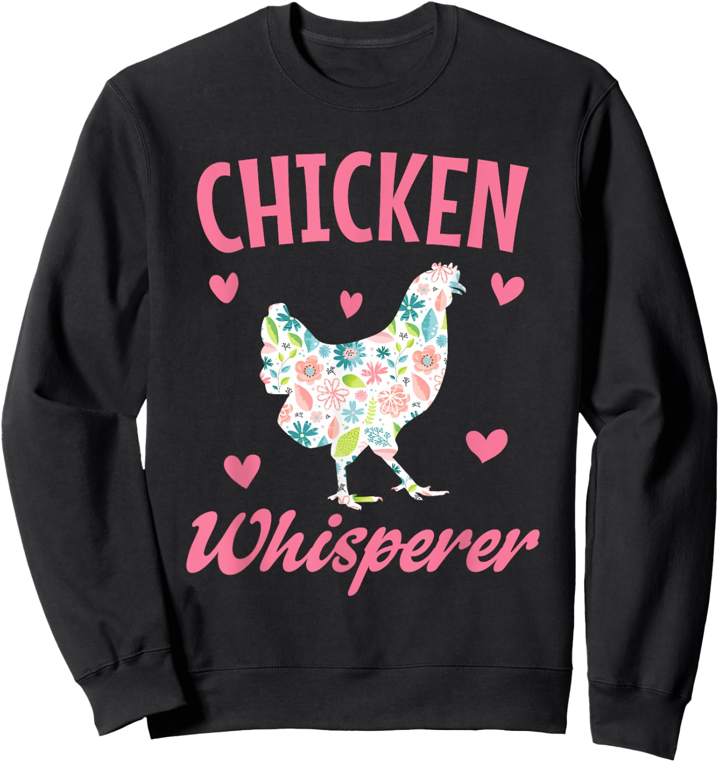 Chicken Whisperer Kids Women Girl Funny Chicken Farming Sweatshirt - Sweatshirt | Black