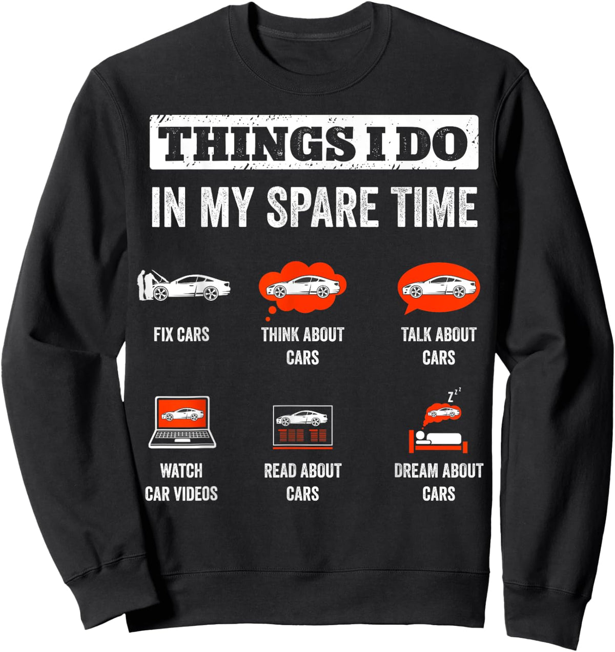 Things I Do In My Spare Time Fix Cars Funny Auto Mechanic Sweatshirt - Sweatshirt | Black