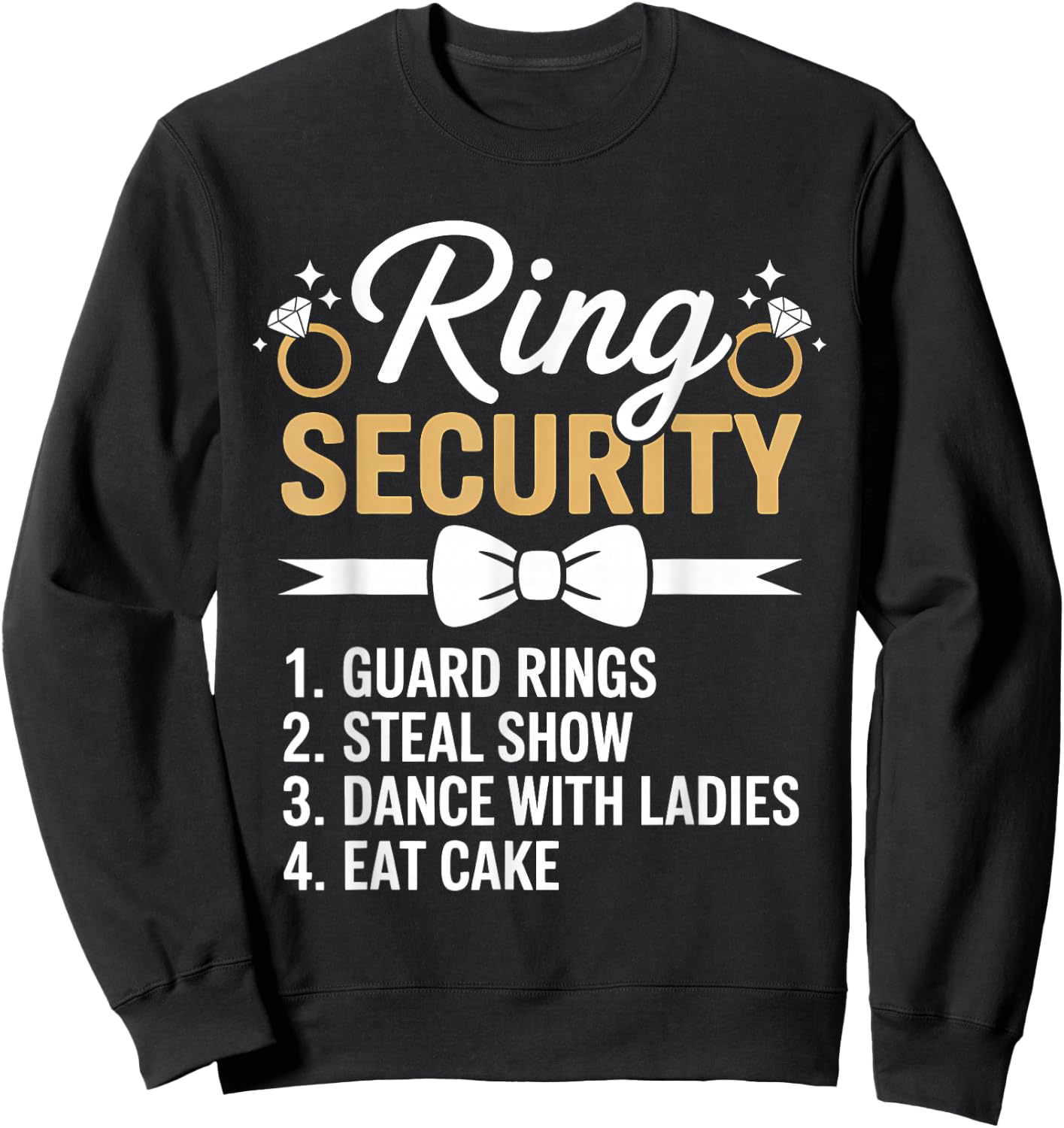 Ring Security Wedding Party Funny Ring Bearer Sweatshirt - Sweatshirt | Black