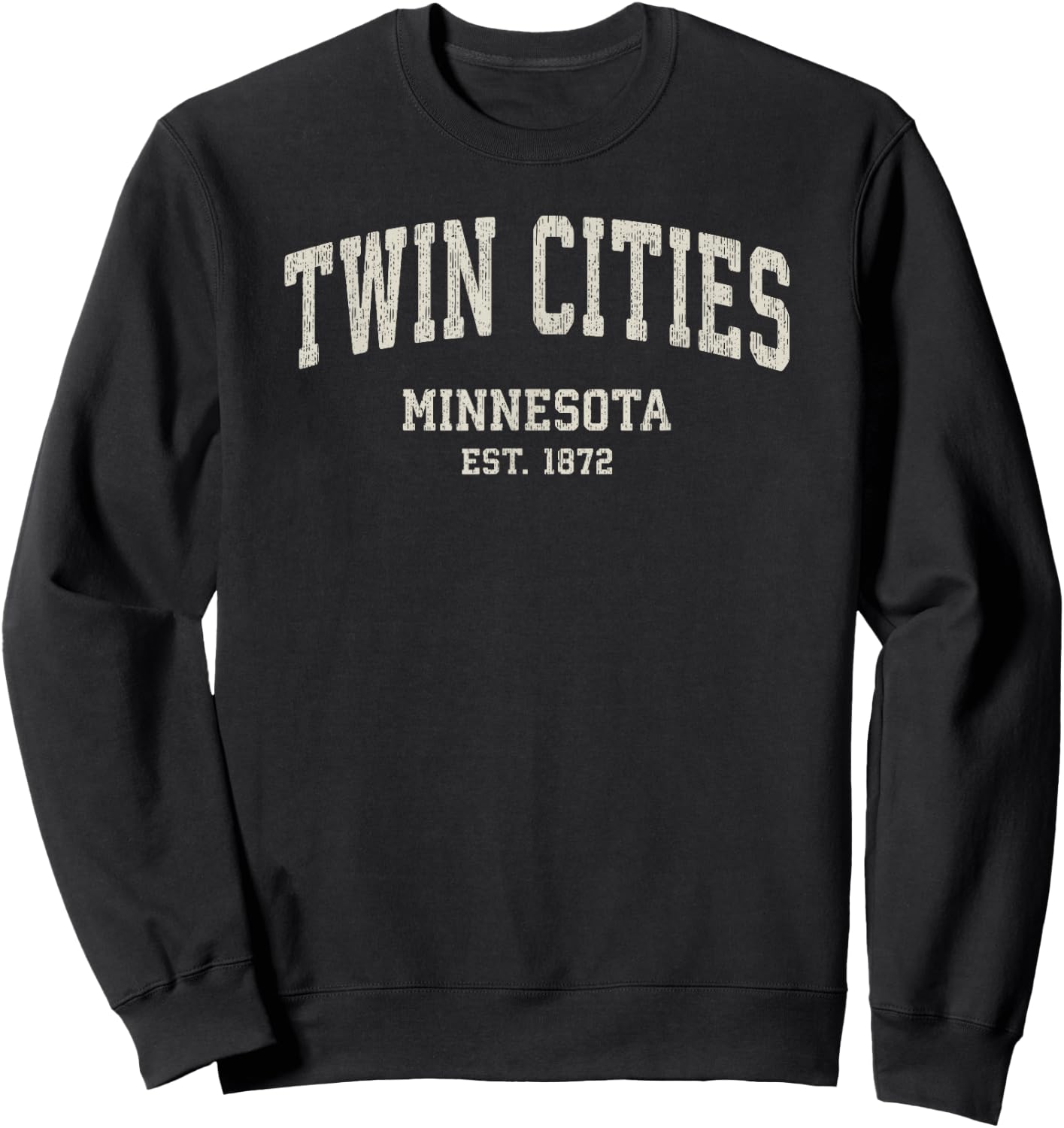 Twin Cities Minnesota MN Vintage Athletic Sports Sweatshirt - Sweatshirt | Black
