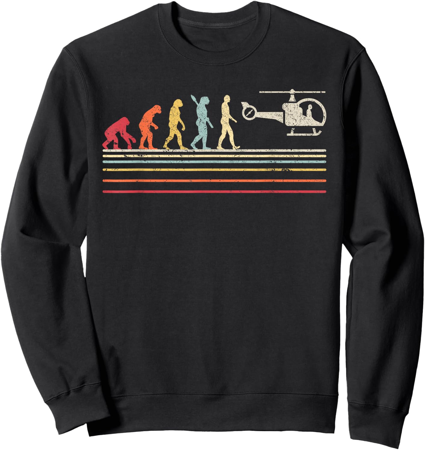 Helicopter Shirt Vintage Sweatshirt - Sweatshirt | Black