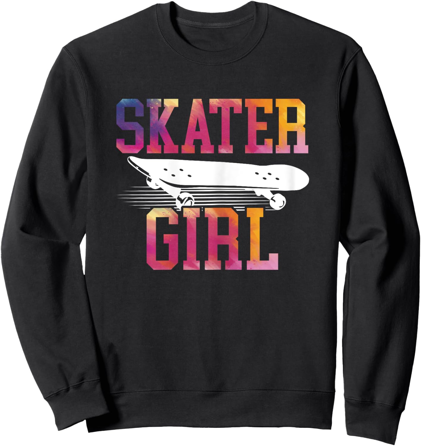 Skater Girl Design Skateboard Skateboarding Skate Vintage Sweatshirt - Sweatshirt | Black