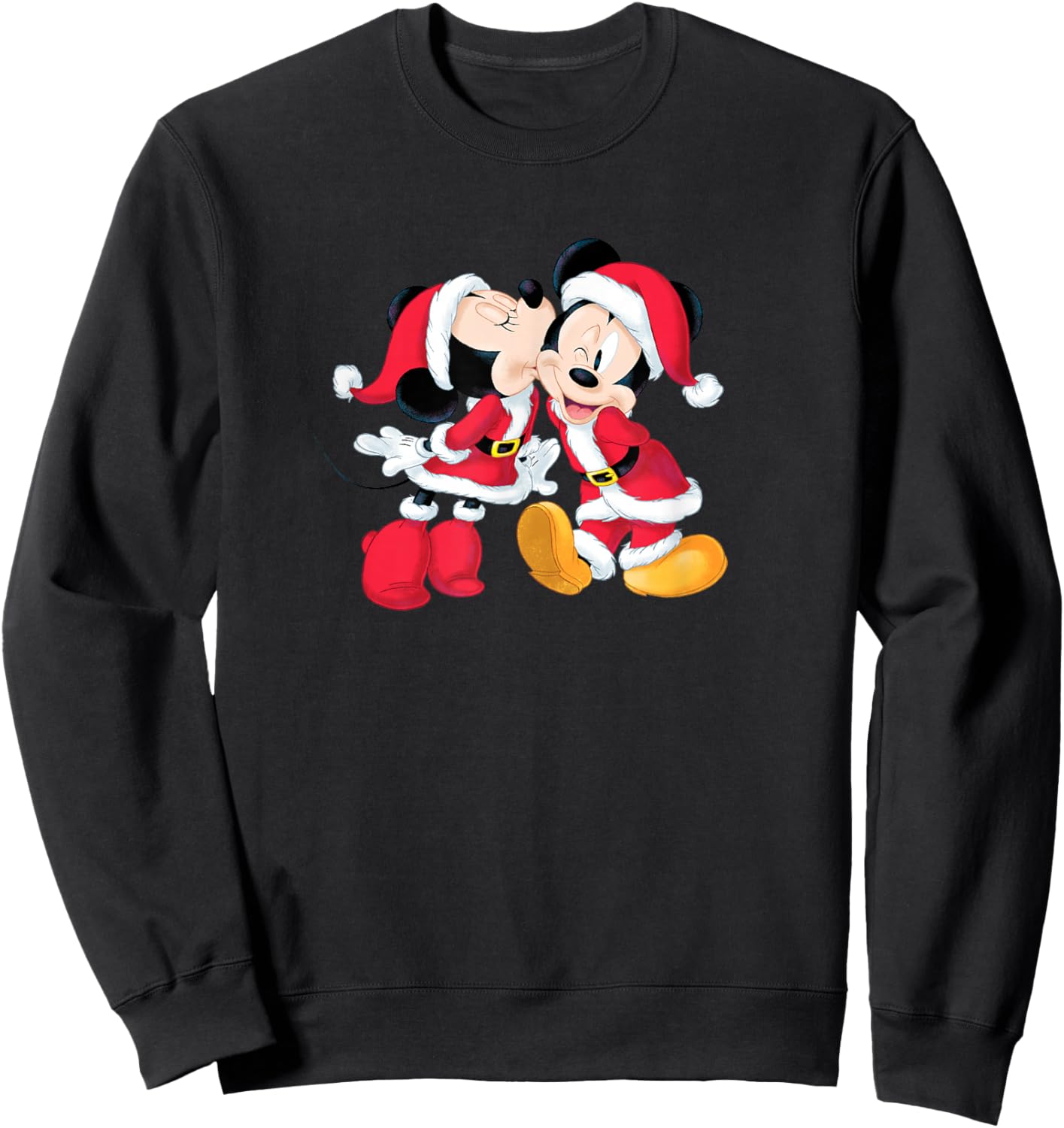Disney Santa Mickey and Minnie Mouse Holiday Sweatshirt - Sweatshirt | Black